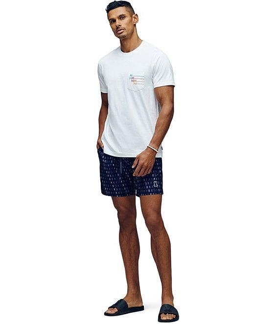 Psycho Bunny Ken Printed Pattern 5 3/4#double; Inseam Swim Trunks Product Image