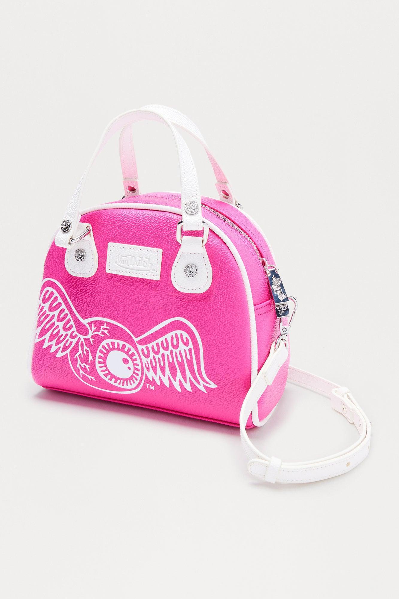 Hot In Pink Von Dutch Faux Leather Handbag - Hot Pink Female Product Image