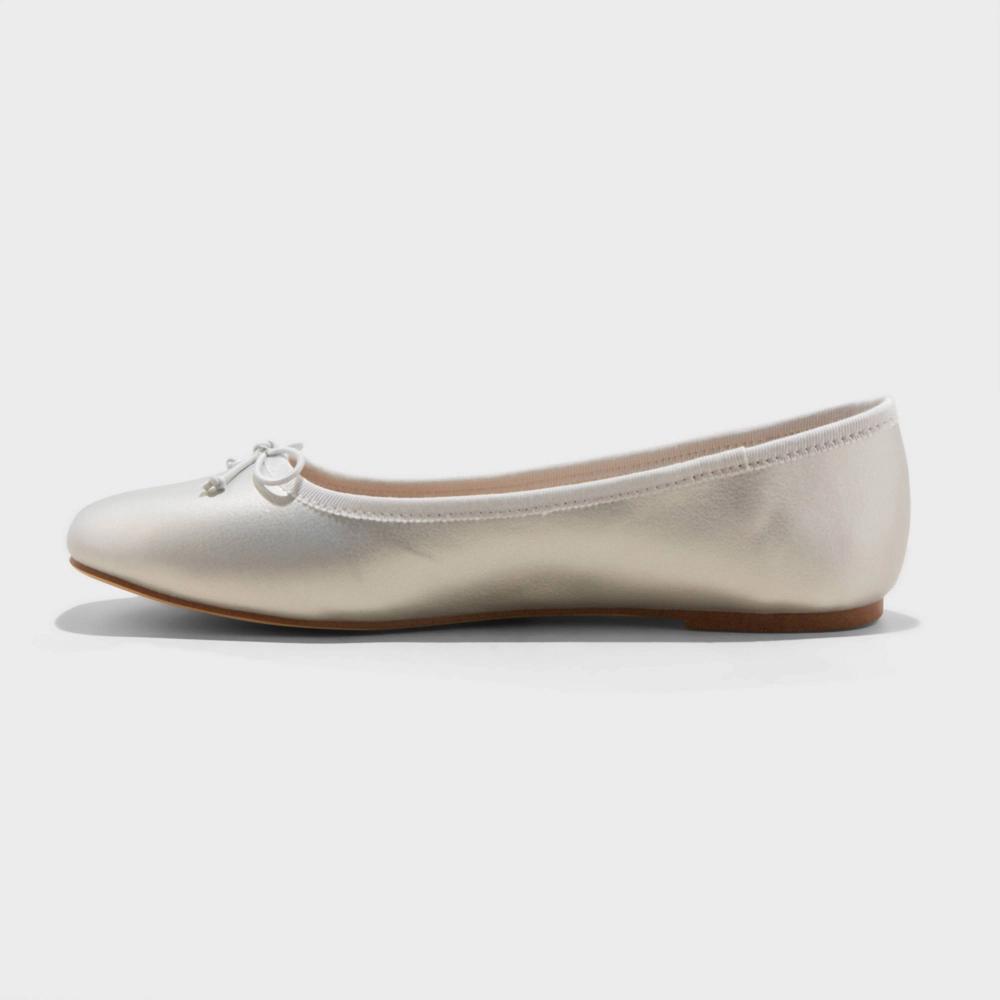 Women's Jackie Ballet Flats with Memory Foam Insole - A New Day™ Silver 5.5 Product Image