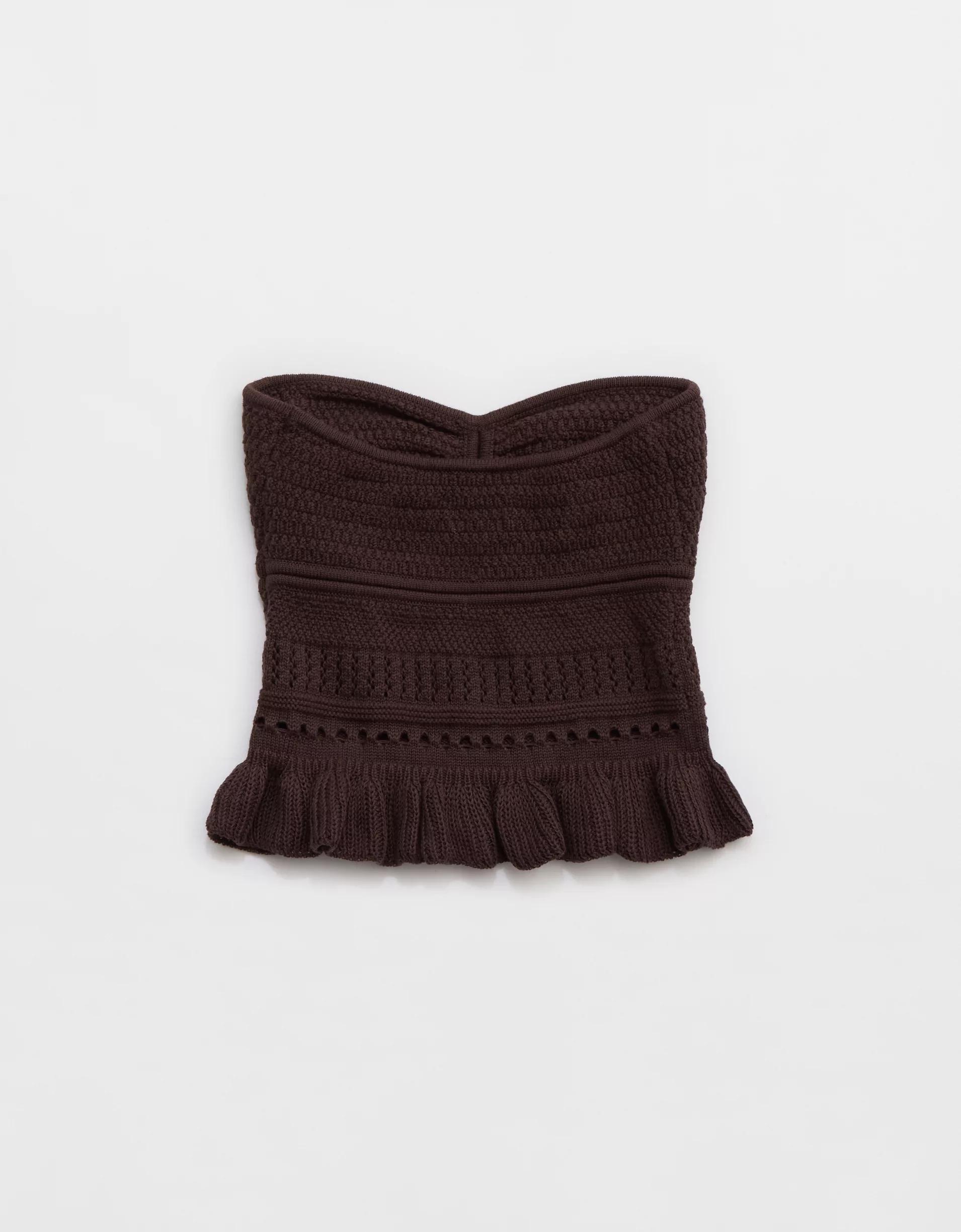 Aerie Peplum Sweater Tube Top Product Image