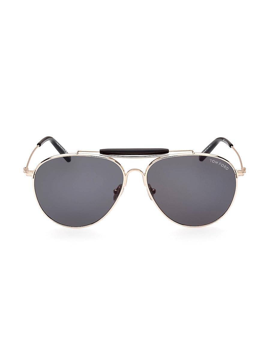 Mens 60MM Navigator Metal Sunglasses Product Image