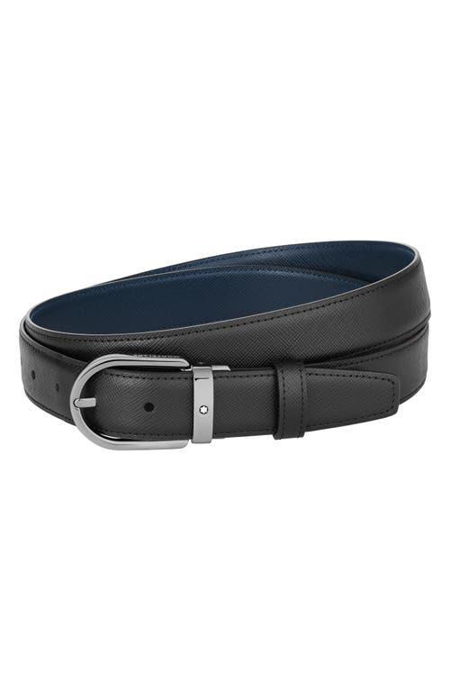 Montblanc Mens Horseshoe Reversible Saffiano Leather Belt Product Image