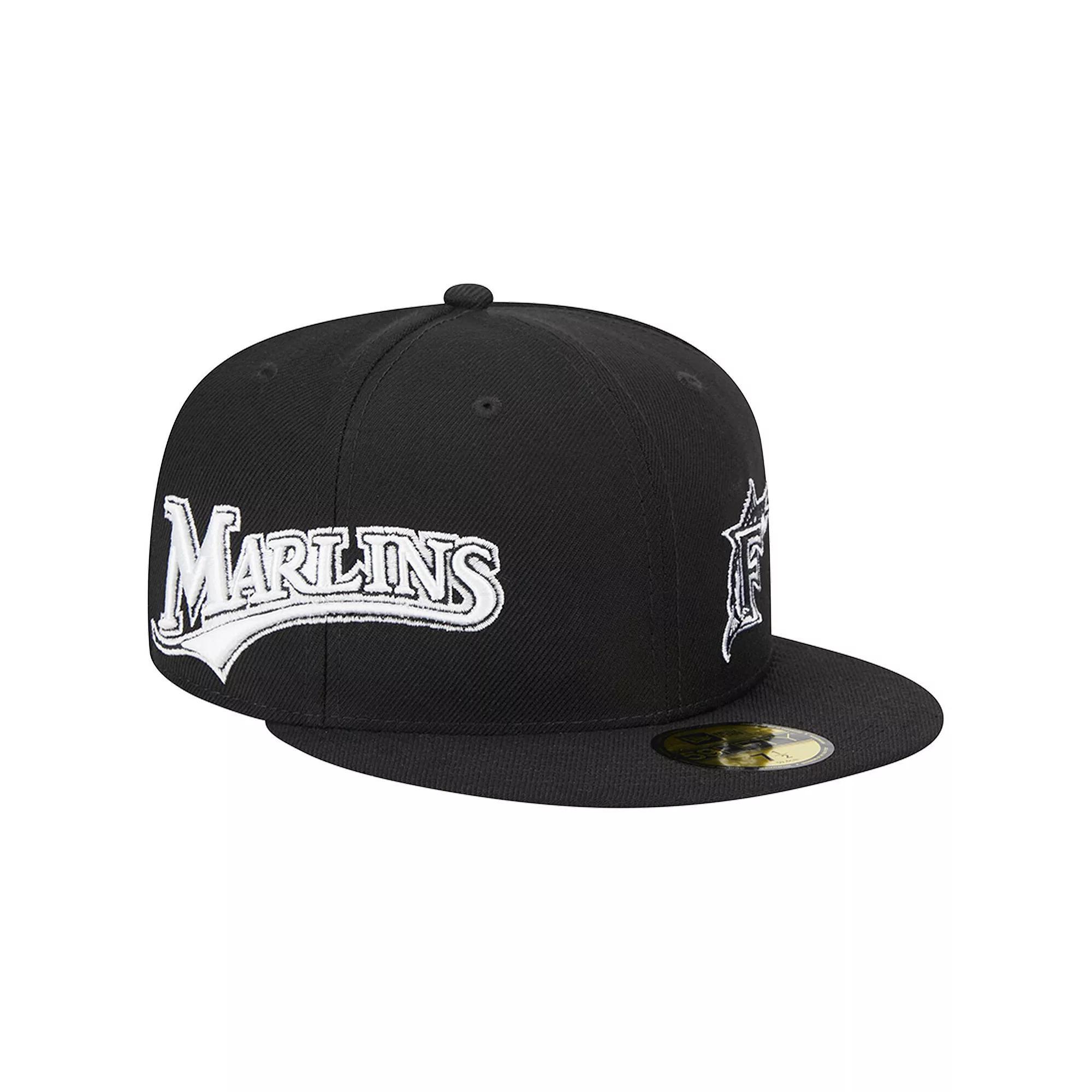 Men's New Era Black Florida Marlins Jersey 59FIFTY Fitted Hat, Size: 7 1/8, Mlb Black Product Image