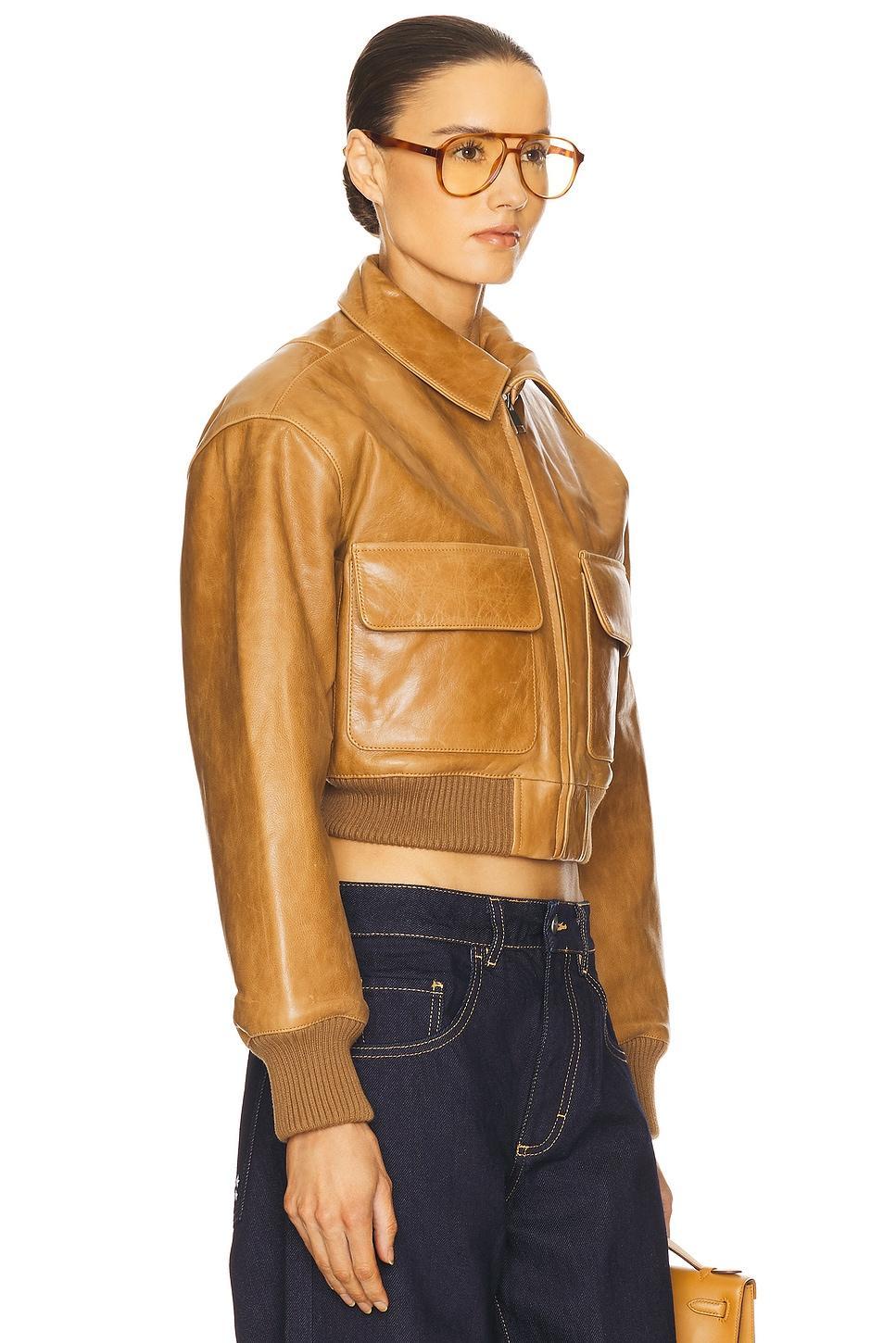The Leather Bomber Jacket Helsa Product Image
