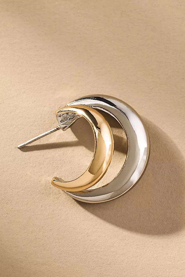 Mixed Metal Hoop Earrings Product Image
