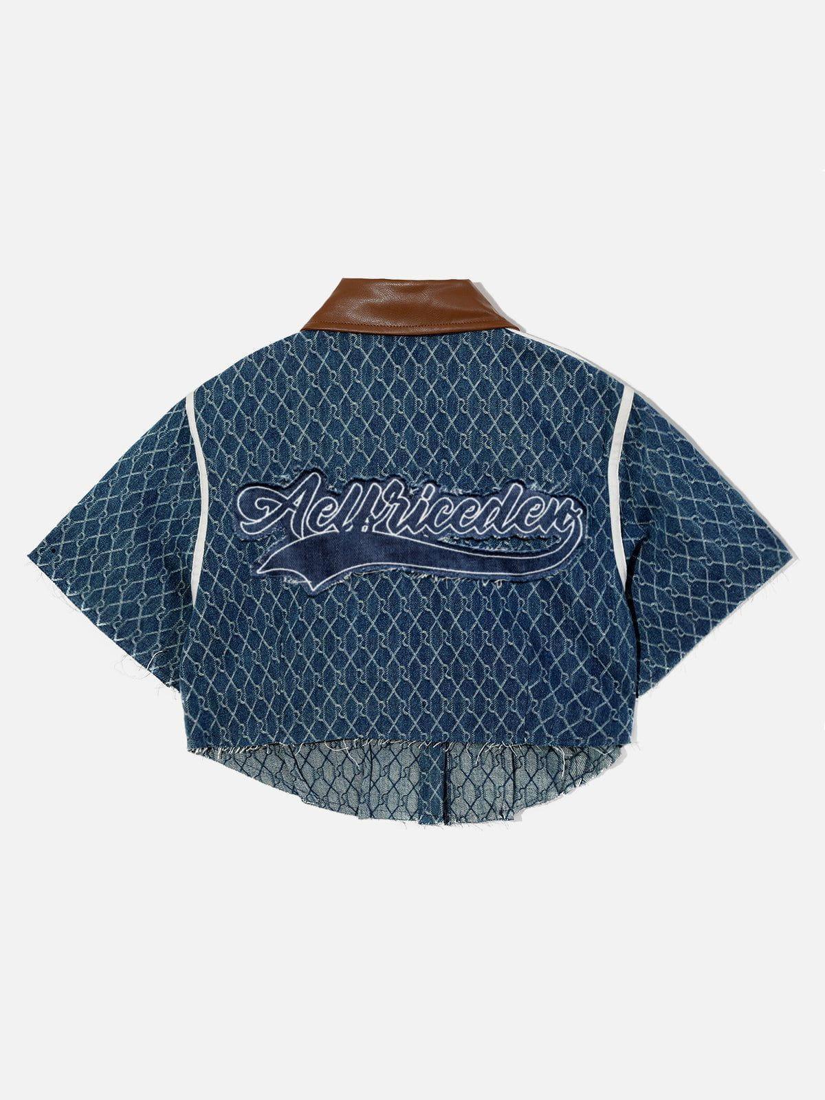 Aelfric Eden Vintage Denim Jacquard Cropped Jacket Product Image