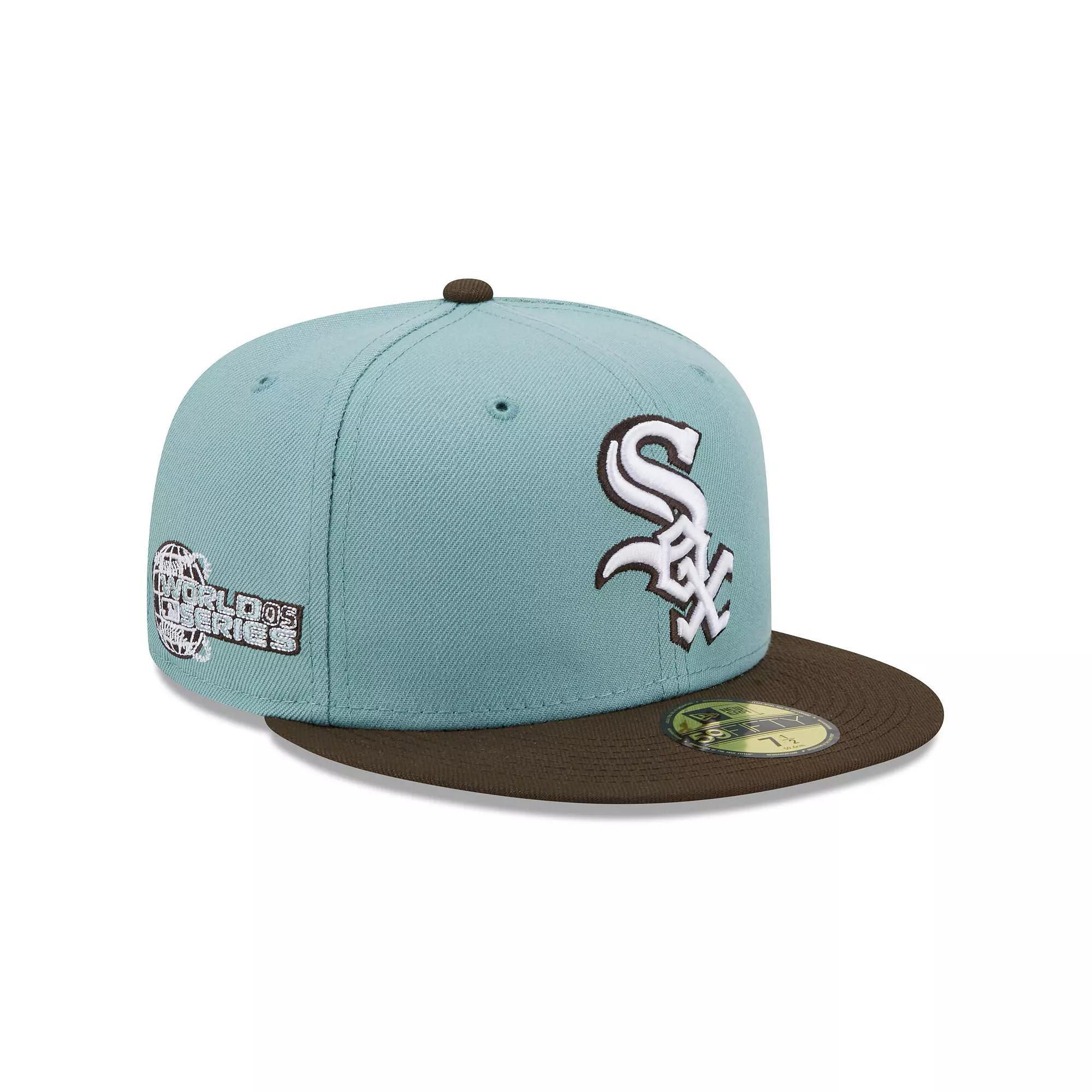 Men's New Era Light Blue/Brown Chicago White Sox  2005 World Series Beach Kiss 59FIFTY Fitted Hat, Size: 7 1/2 Product Image