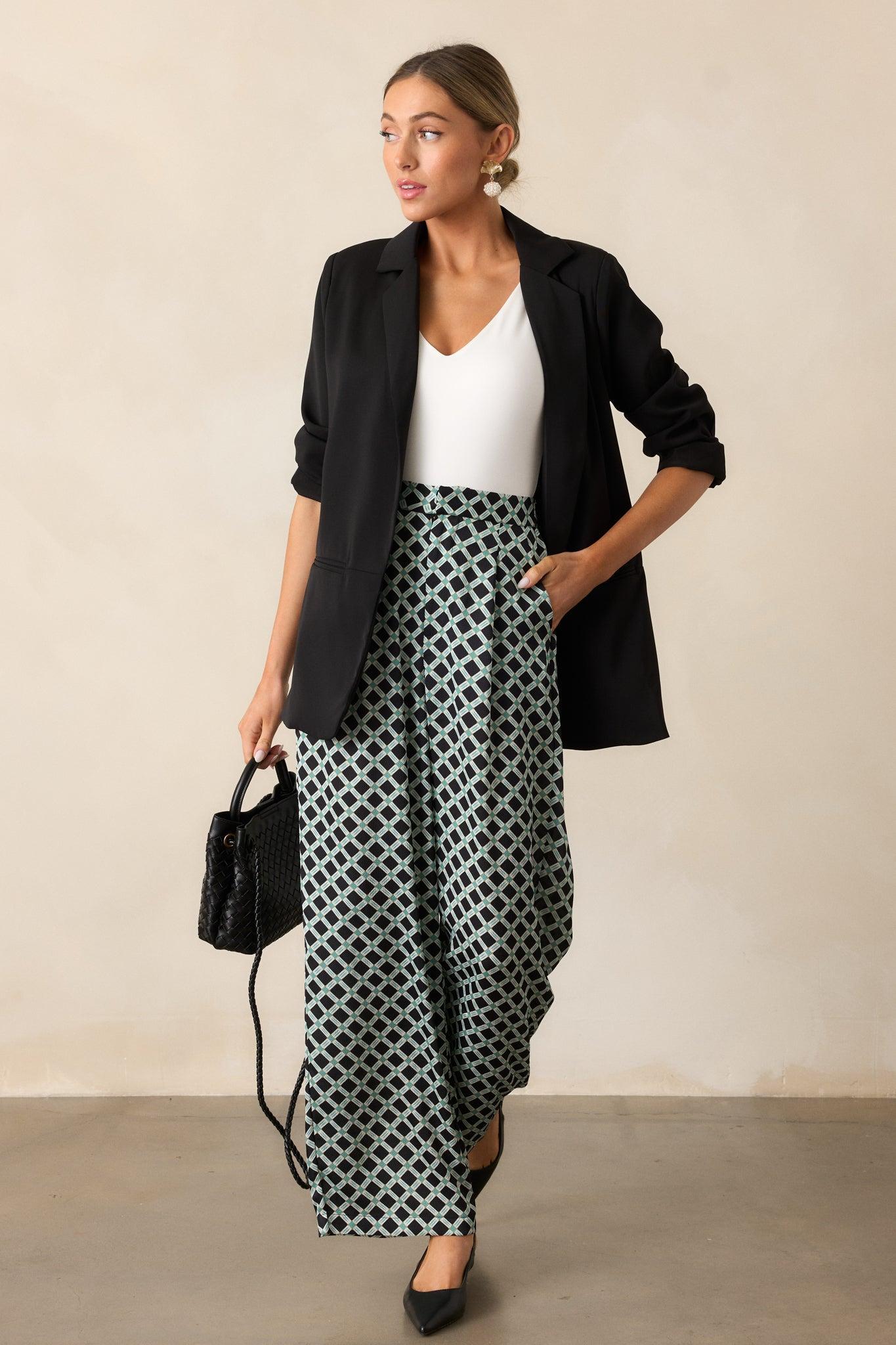 Radiant Horizons Black Oversized Blazer Product Image