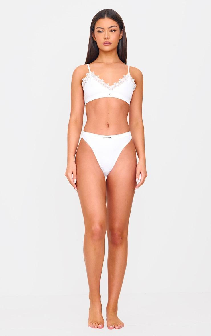 PRETTYLITTLETHING White Badge Seamless Thong Product Image