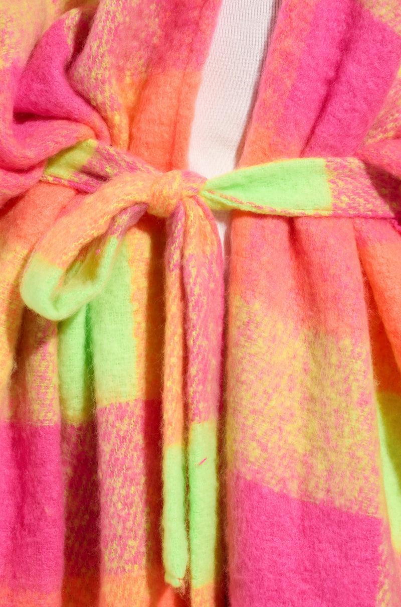 UNDER THE SUN PLAID PONCHO Product Image
