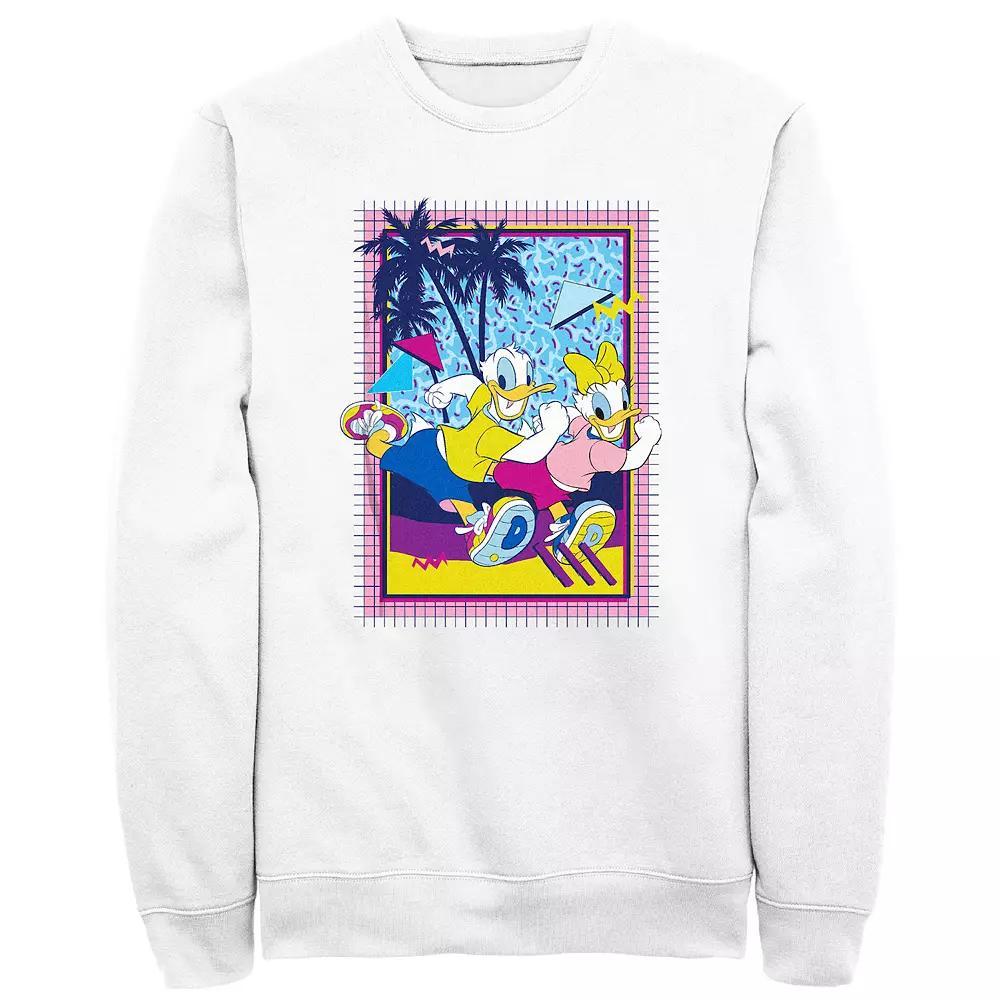 Disney's Donald Duck & Daisy Men's Couple Run Fleece Sweatshirt, Size: Small, White Product Image