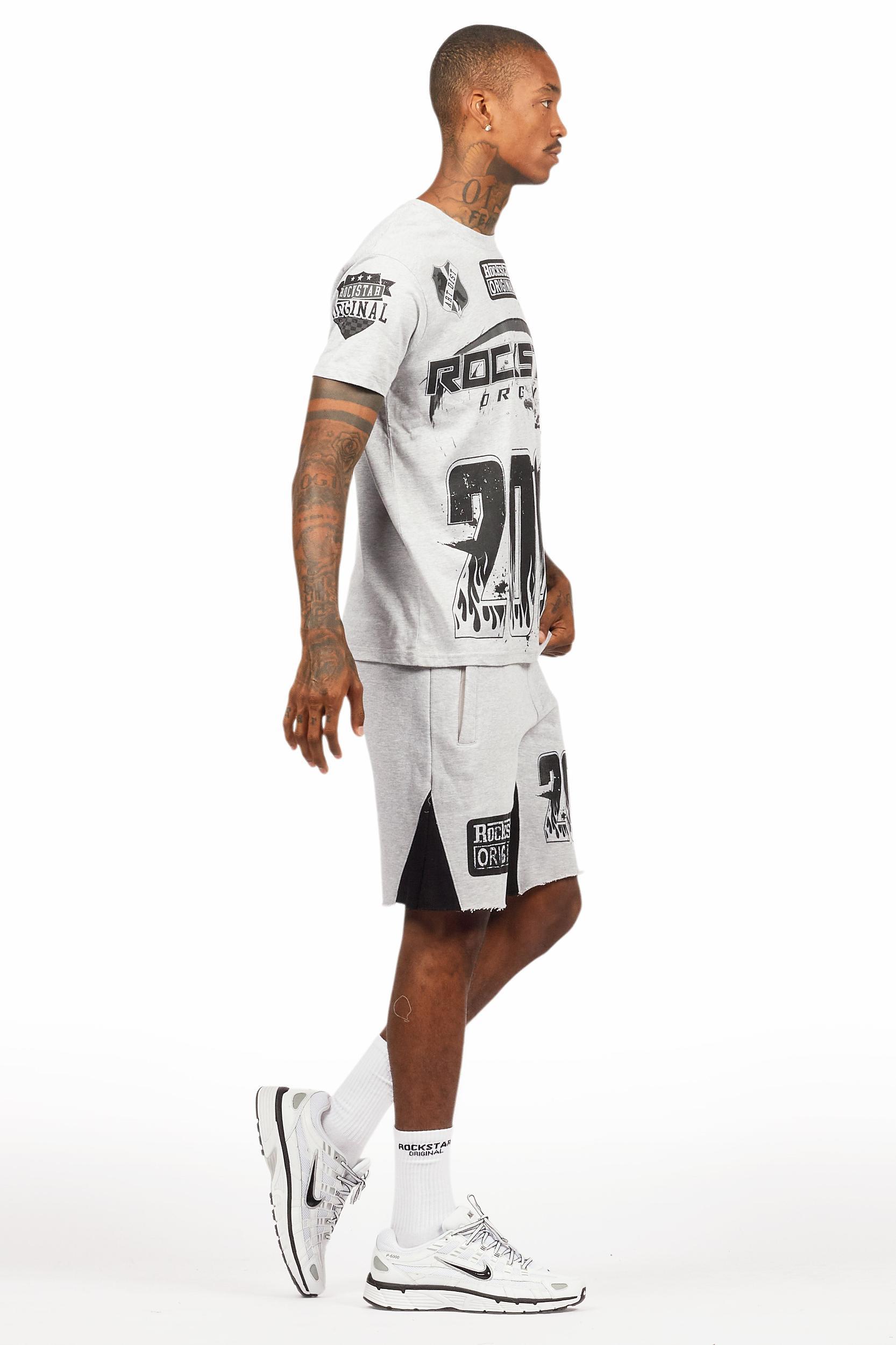 Amos Heather Grey T-Shirt/Short Set Male Product Image