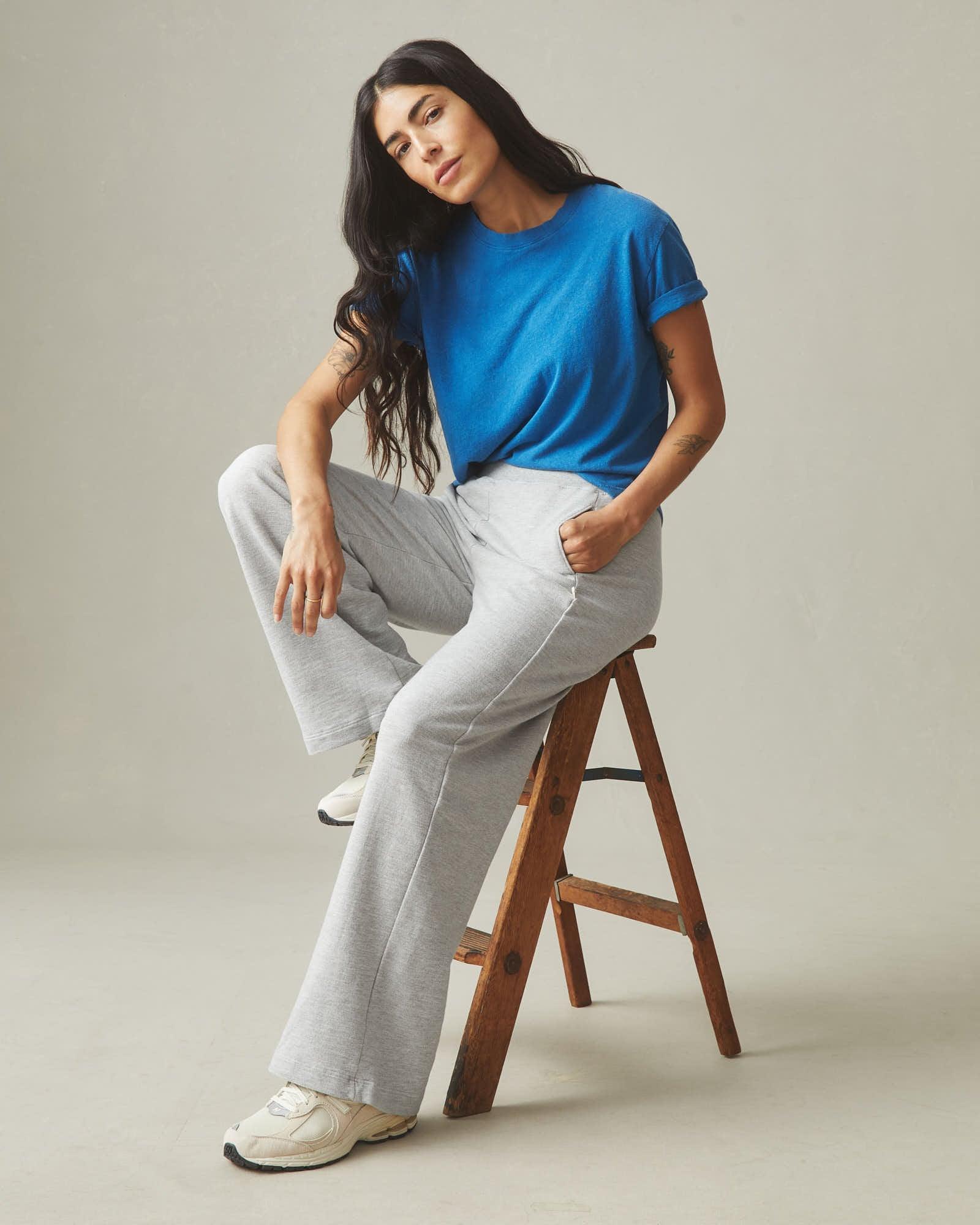 Women's French Terry Straight Sweatpant - Ash Heather Female Product Image