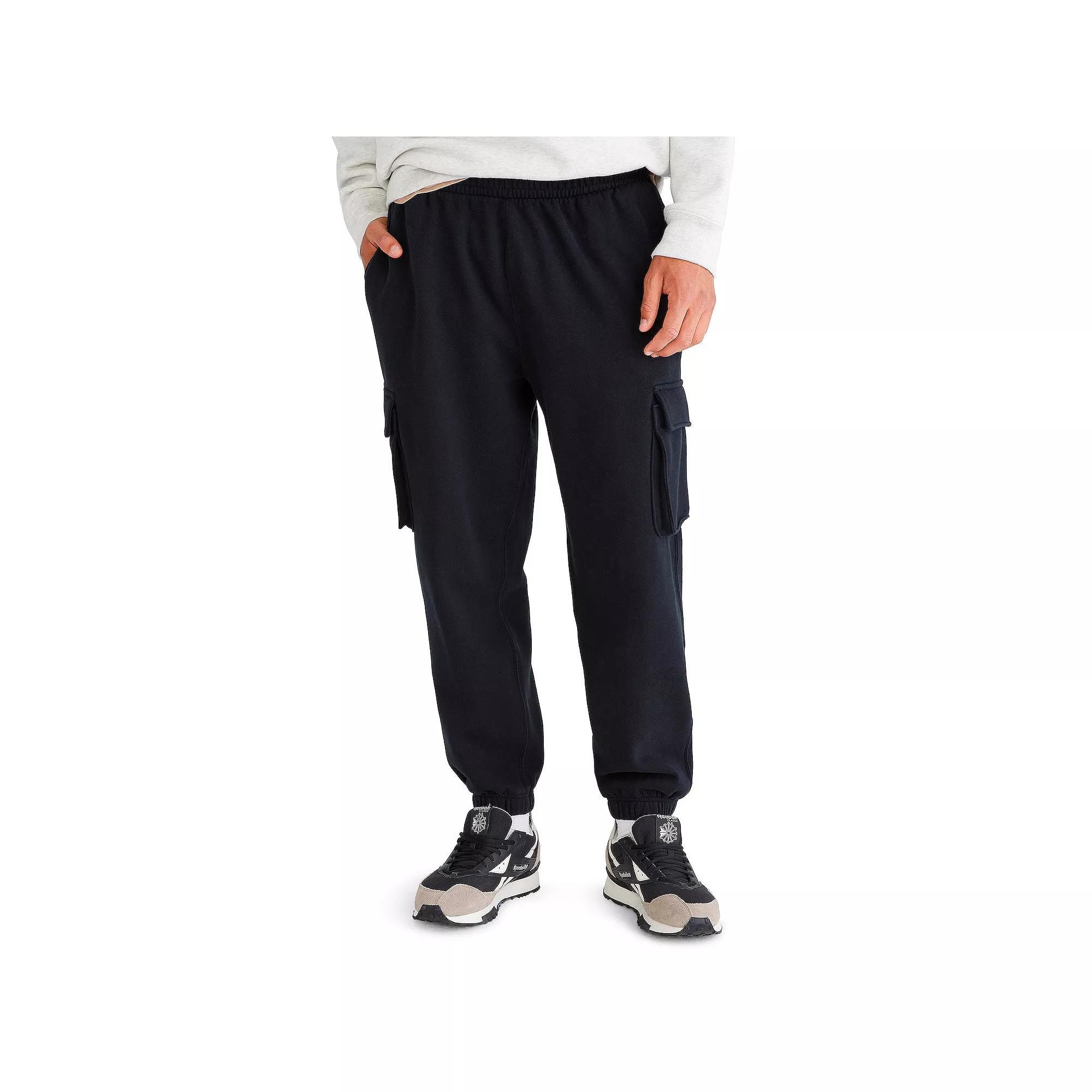 Men's Aeropostale Cargo Fleece Sweatpants, Size: Large, Dark Black Product Image