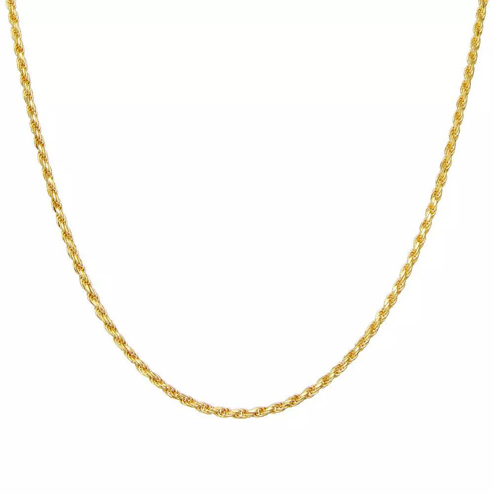 Giorgio di Vicenza Sterling Silver Men's Italian Rope Chain Necklace, Size: 24", Gold Tone Product Image