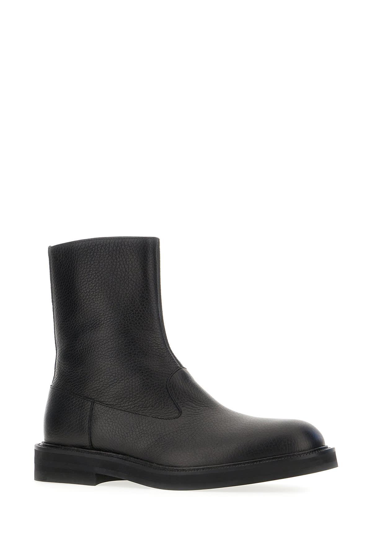 DRIES VAN NOTEN Man Boot Black Size 12 Leather In 900 Product Image