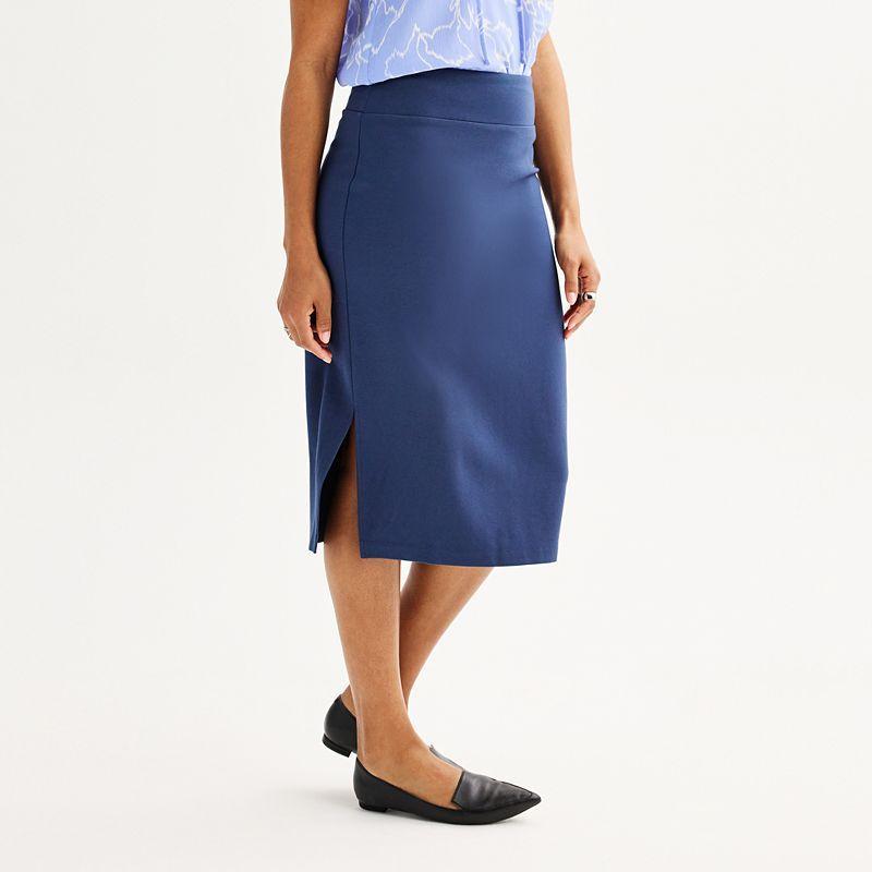 Women's Nine West Pull-On Ponte Pencil Skirt, Size: XXL, Maddie Purple Product Image