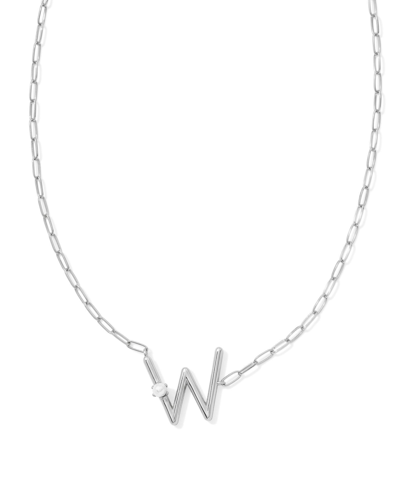 Pearl Silver Letter X Short Pendant Necklace in Freshwater Cultured Pearl Product Image