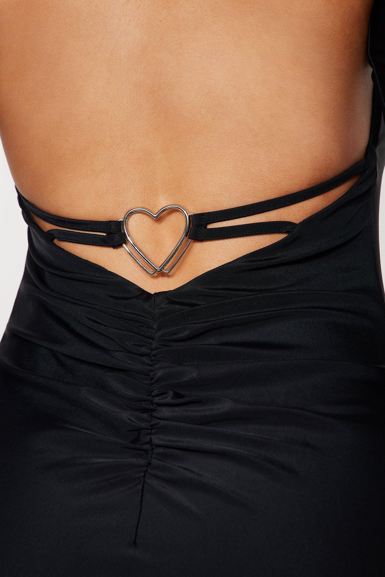 Heart Keeper Backless Mini Dress - Black Product Image