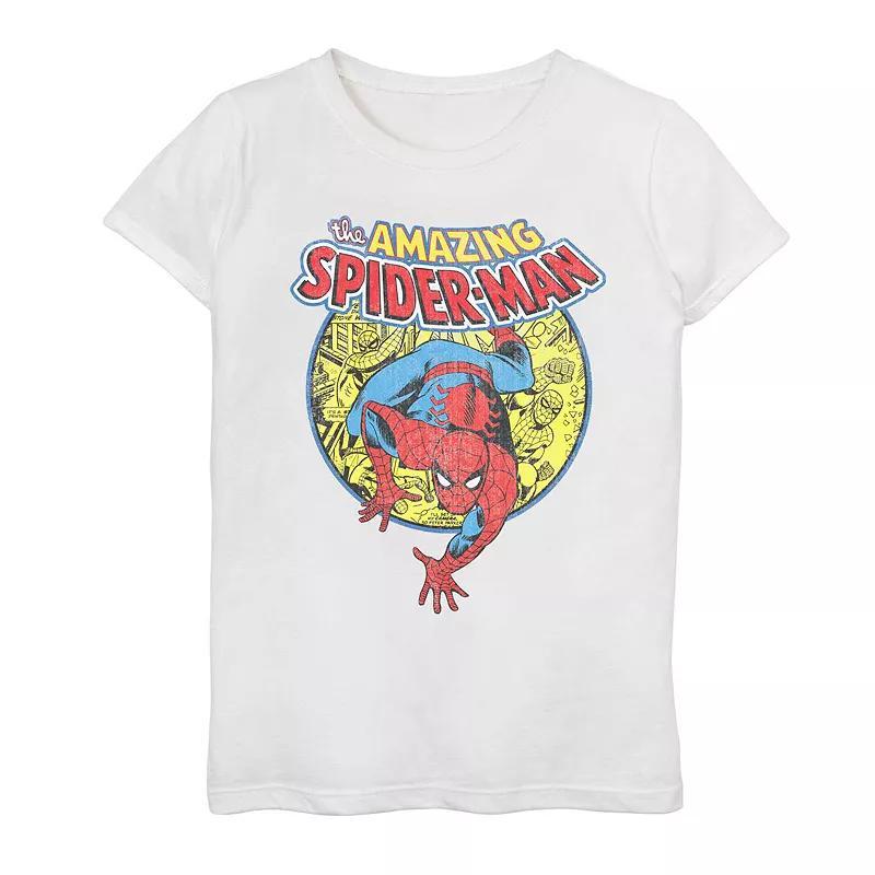 Girls 7-16 Marvel The Amazing Spider-Man Classic Crawl Graphic Tee, Girls Athletic Grey Product Image
