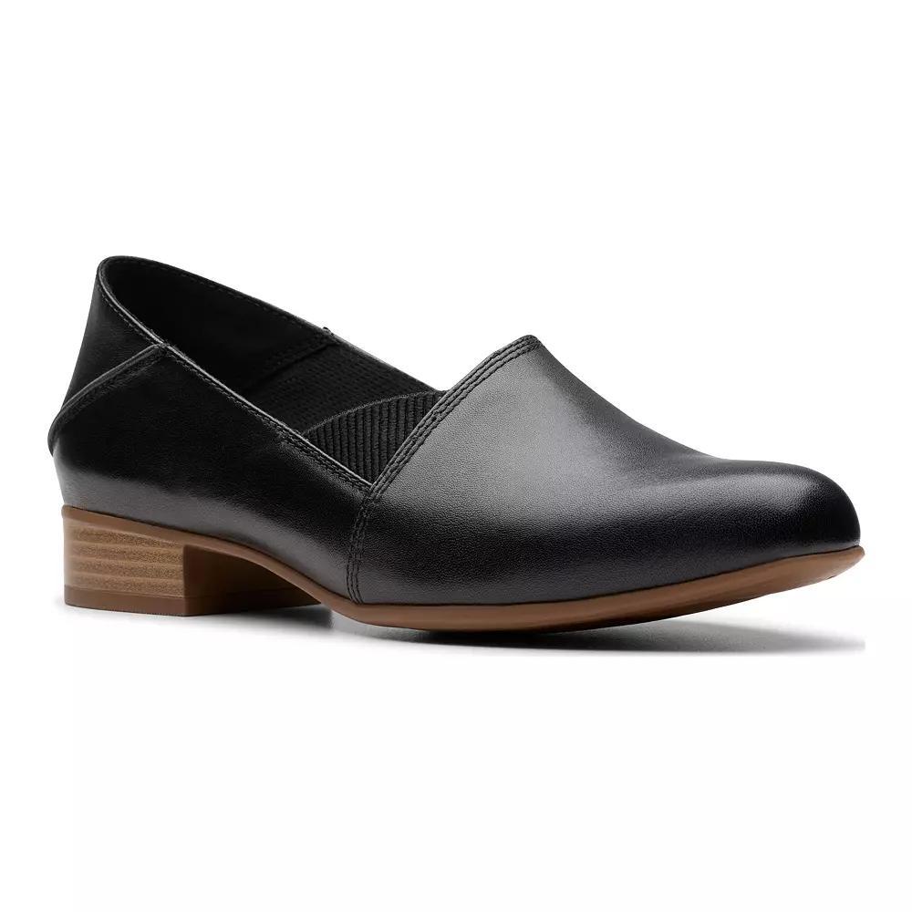 Clarks® Juliet Trim Women's Leather Slip-On Shoes, Size: 8, Black Product Image