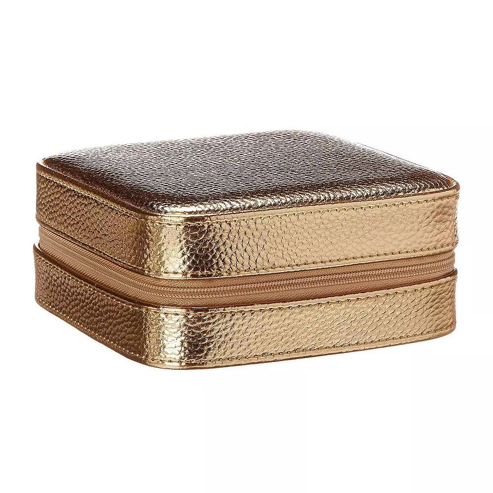 Mele and Co Metallic Faux-Leather Luna Travel Jewelry Case, Women's, Gold Product Image