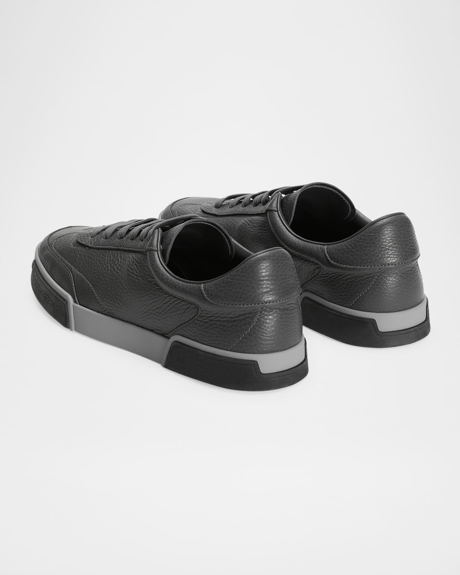 Men's Grained Leather Low-Top Sneakers Product Image