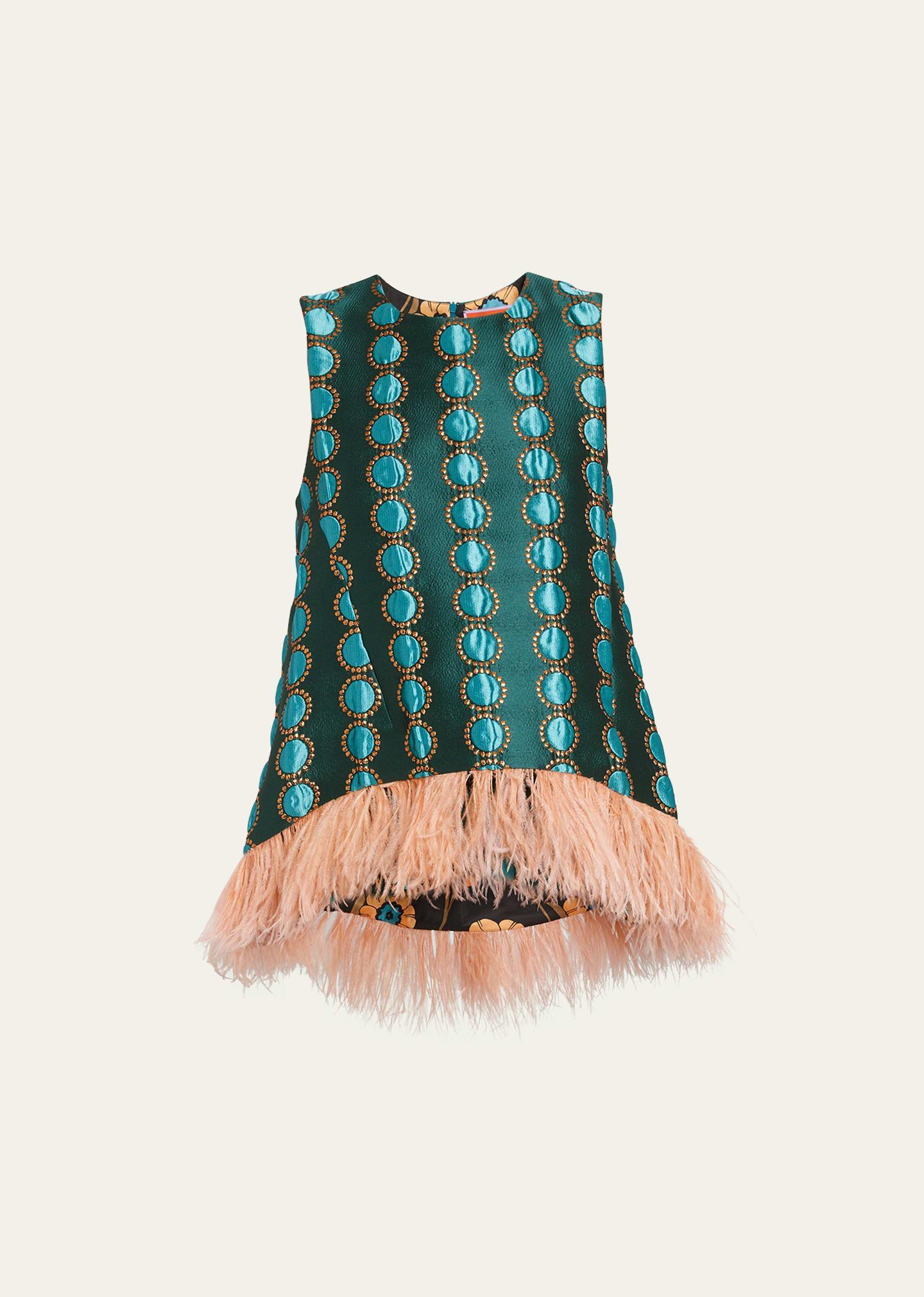 La Scala Iconic Feather-Trim Top Product Image