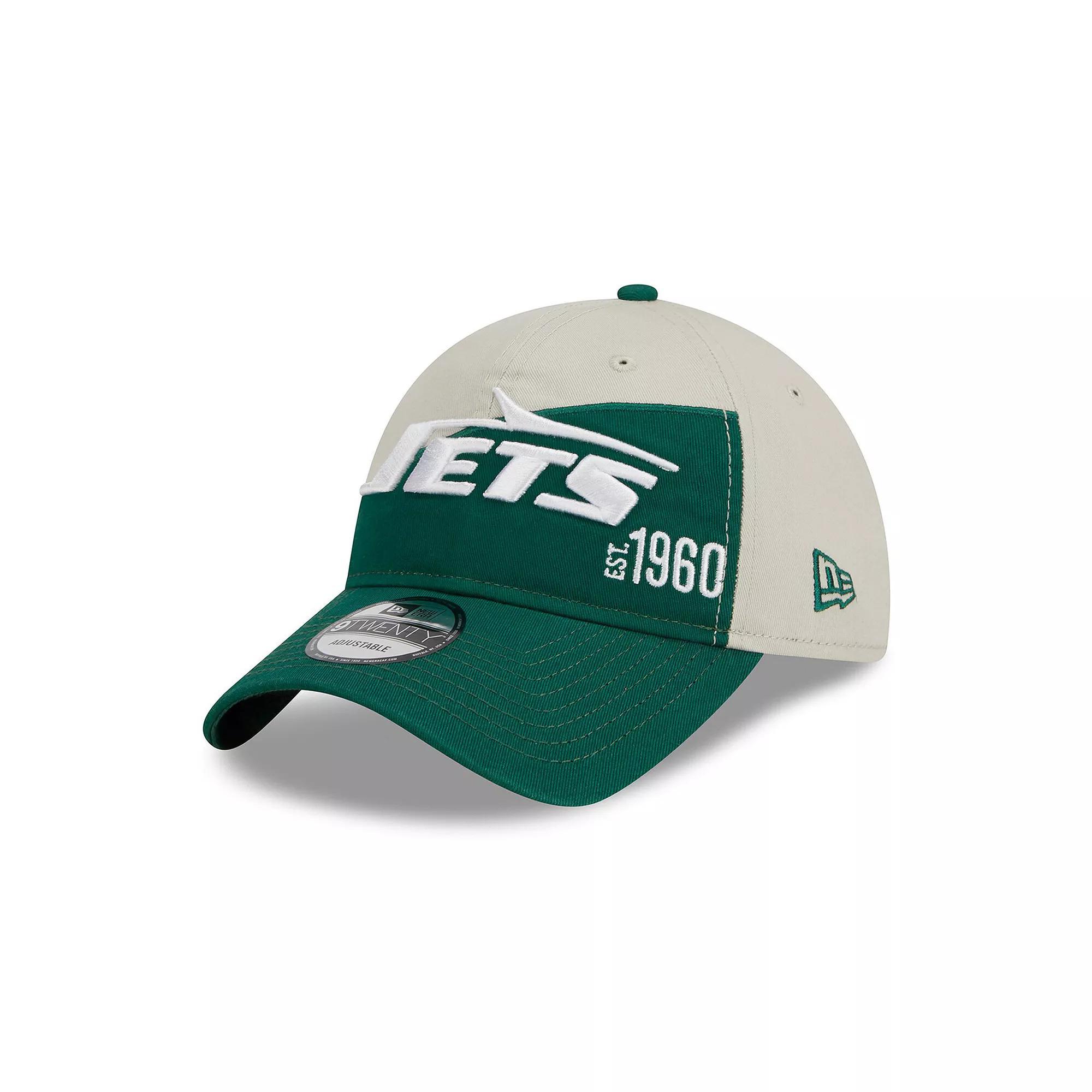 Mens New Era Cream/Green New York Jets 2023 Sideline Historic 9TWENTY Adjustable Hat Product Image