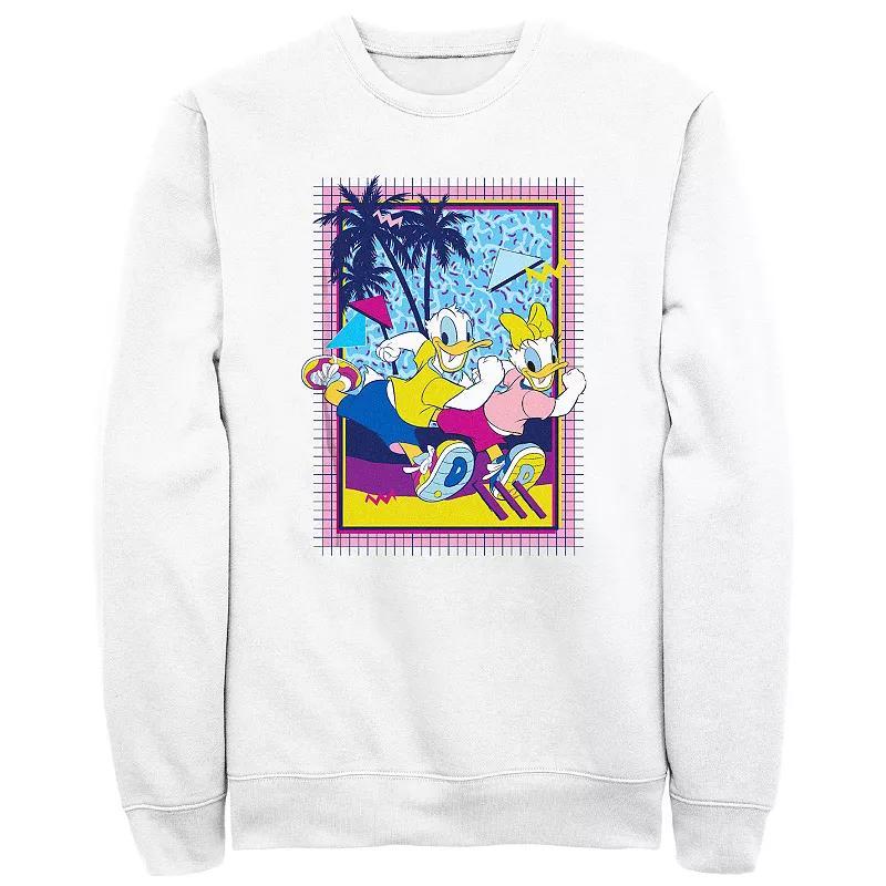 Disney's Donald Duck & Daisy Men's Couple Run Fleece Sweatshirt, Size: Small, White Product Image