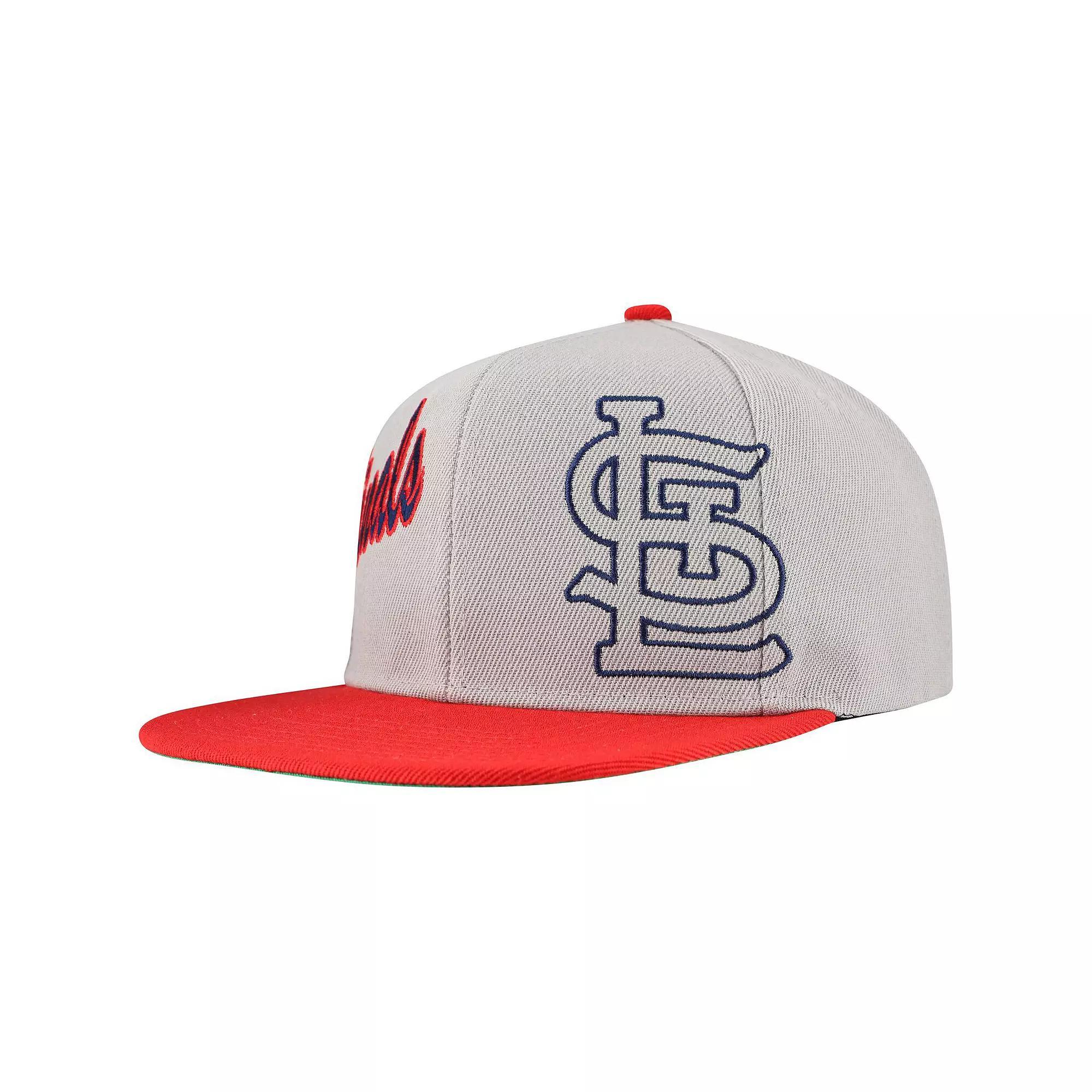 Men's Mitchell & Ness Gray St. Louis Cardinals Knock Out Panel Snapback Hat, Grey Product Image