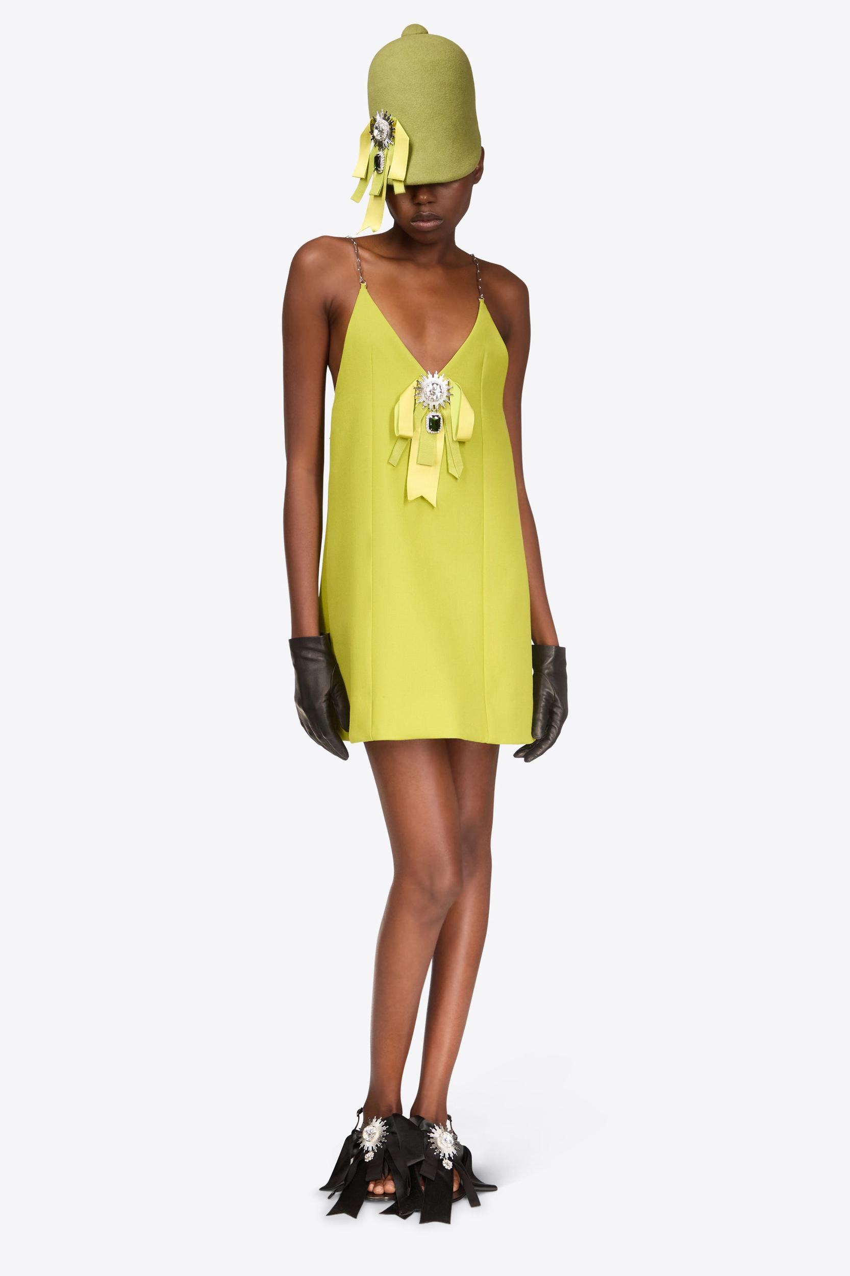 Crystal Embellished Bow Mini Dress Product Image
