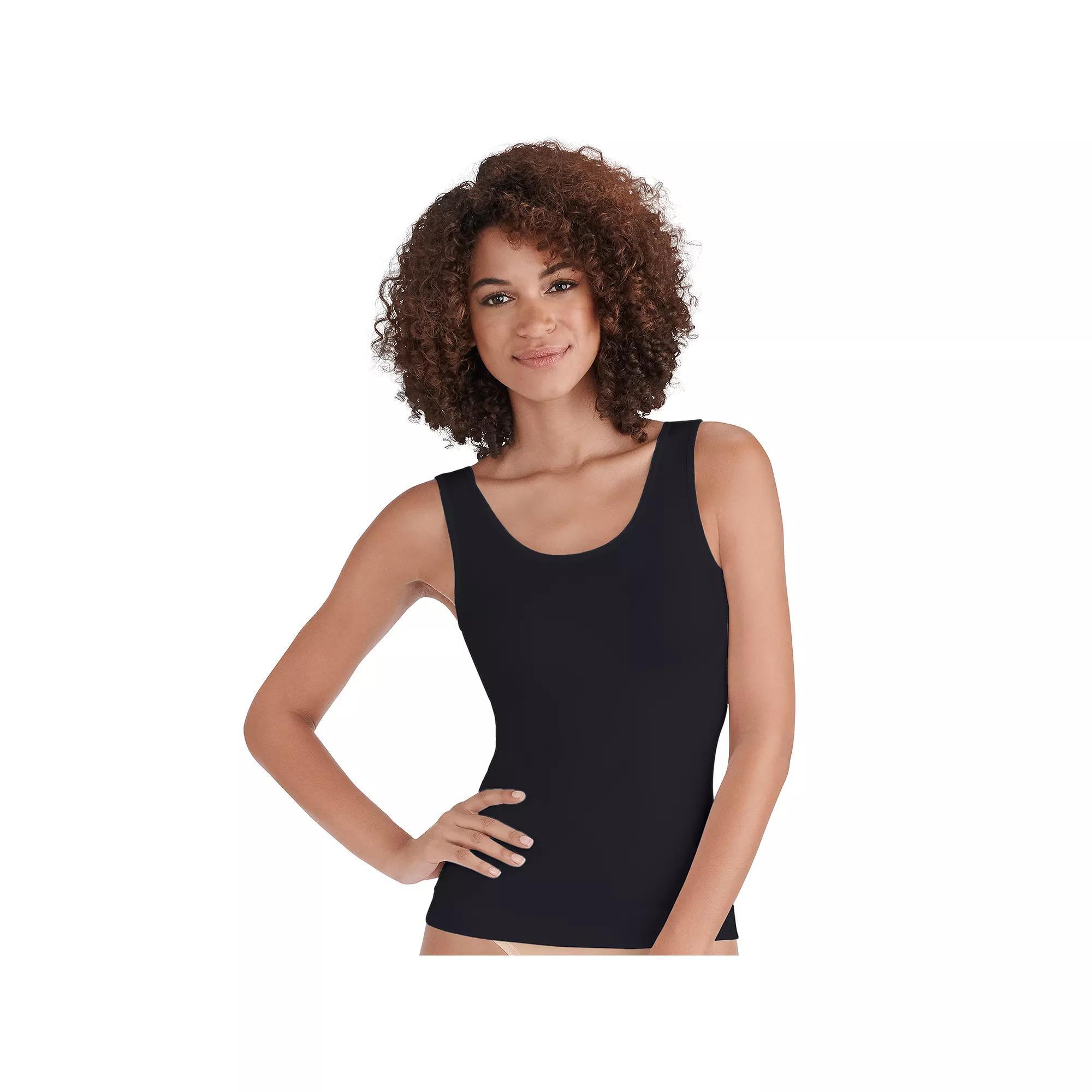 Women's Vanity Fair Lingerie® Seamless Smoothing Spin Tank Top 17524E, Size: XXL, Black Black Product Image
