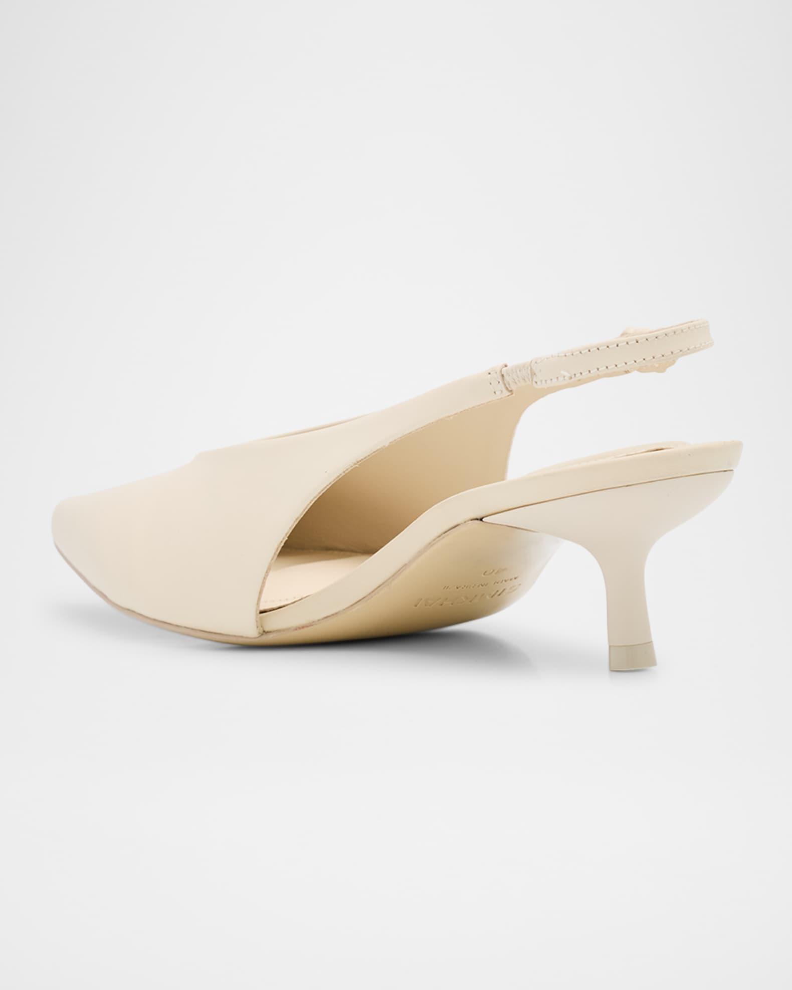 Sylvie Leather Kitten Ballerina Pumps Product Image