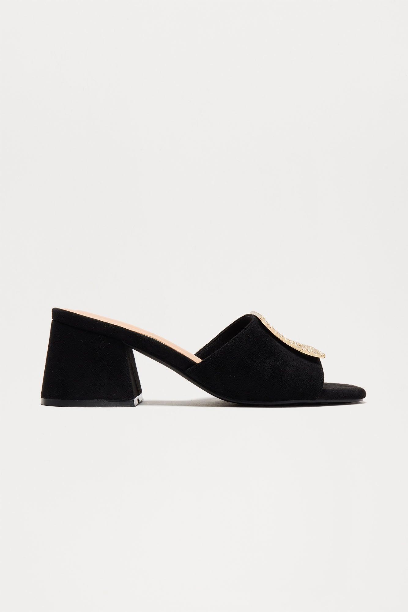 Benton Heeled Mules - Black Product Image