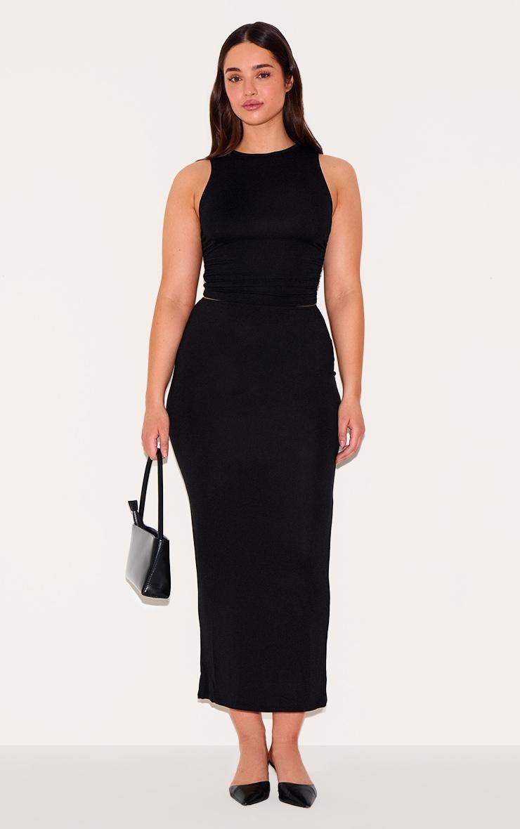 Shape Black Jersey Low Waist Maxi Skirt Product Image