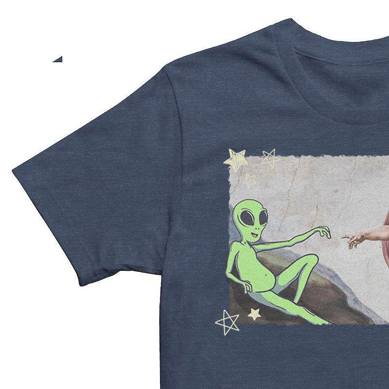 Men's The Creation Of Aliens Mural Tee, Size: XXL, Navy Grey Product Image