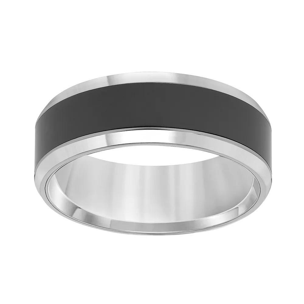AXL Tungsten with Black Ceramic Inlay Men's Wedding Band, Size: 9.50, Two Tone Product Image
