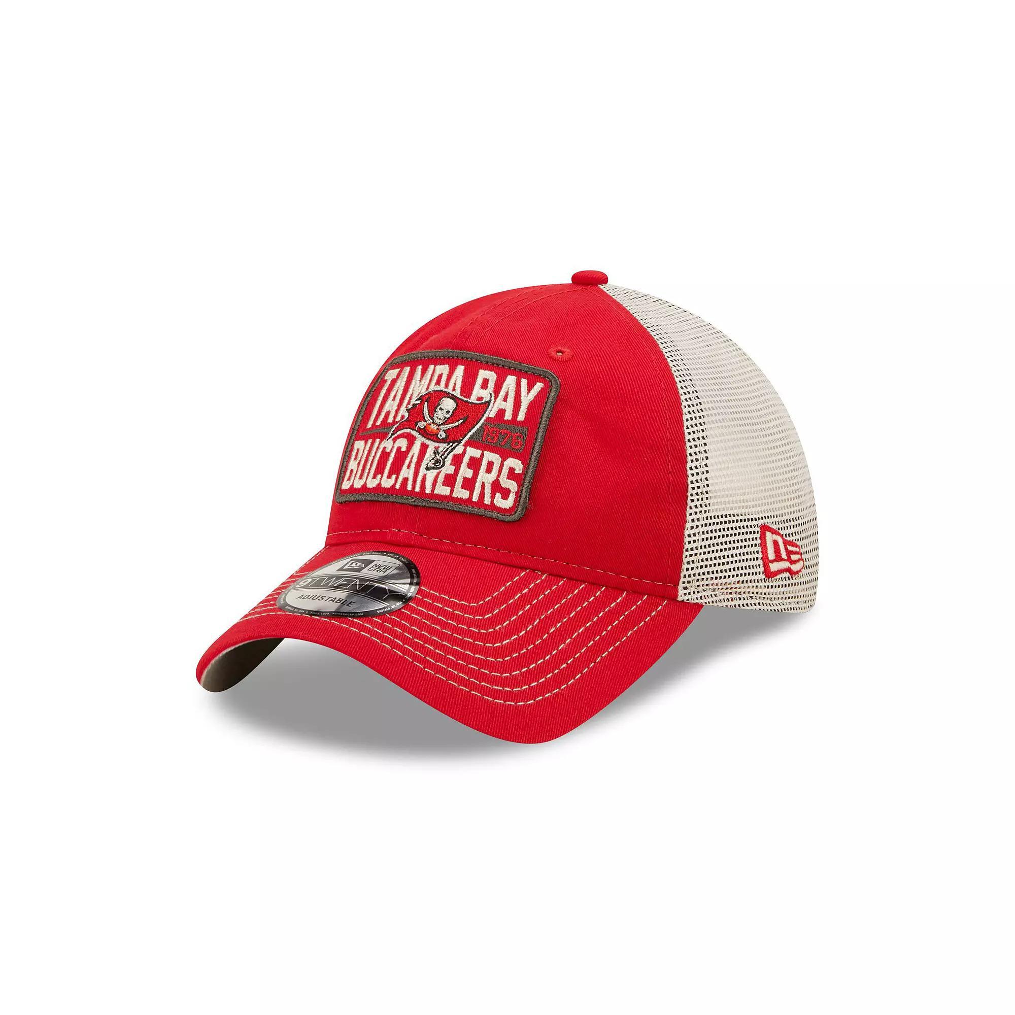Mens New Era /Natural Tampa Bay Buccaneers Devoted Trucker 9TWENTY Snapback Hat Product Image