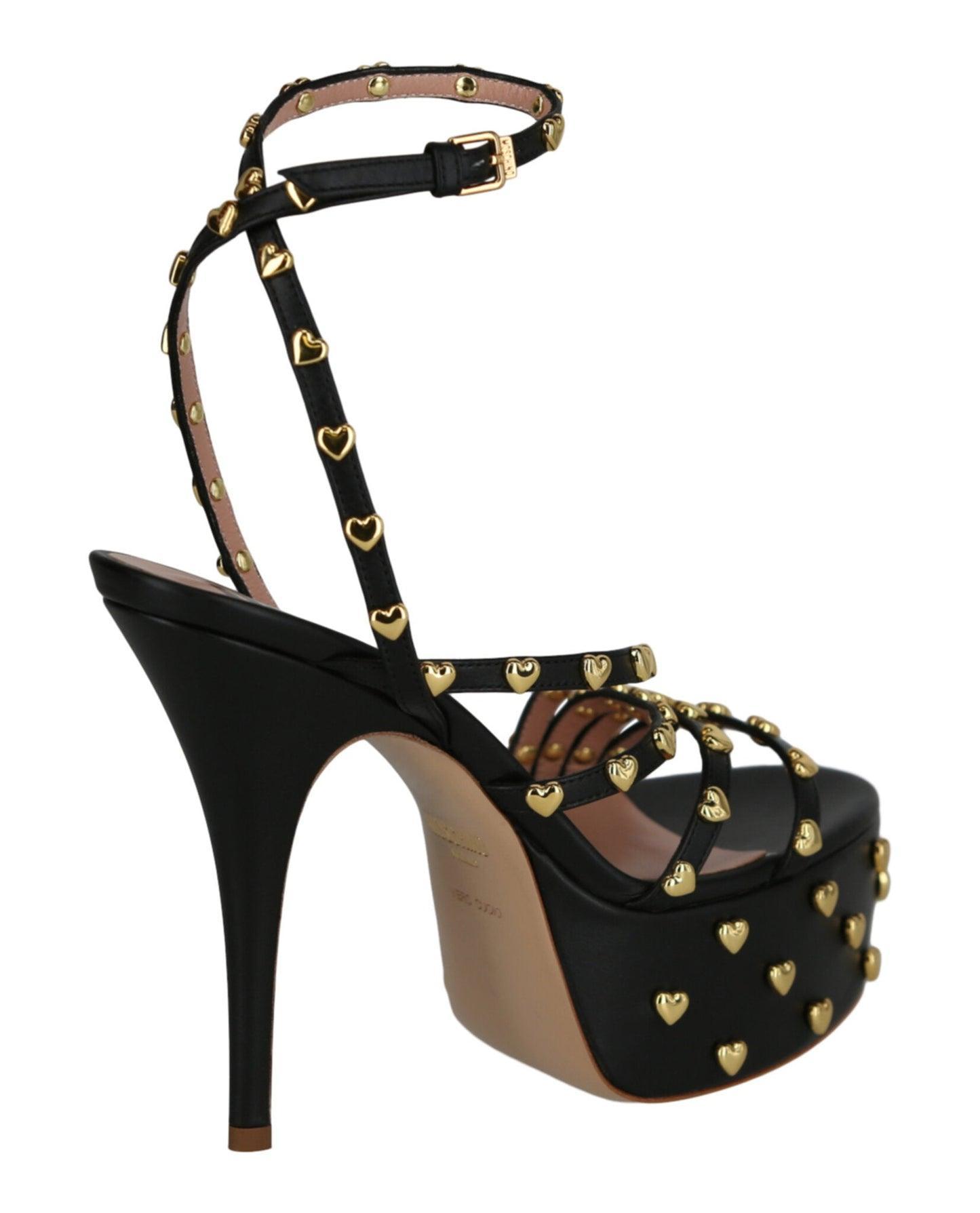 Moschino Heart Studded Platform Heels Product Image