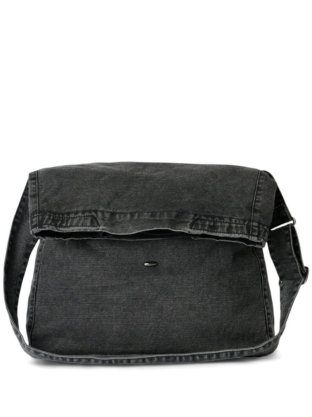 oversized denim messenger bag Product Image