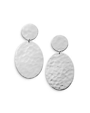 Womens Classico Hammered Sterling Oval Snowman Earrings Product Image