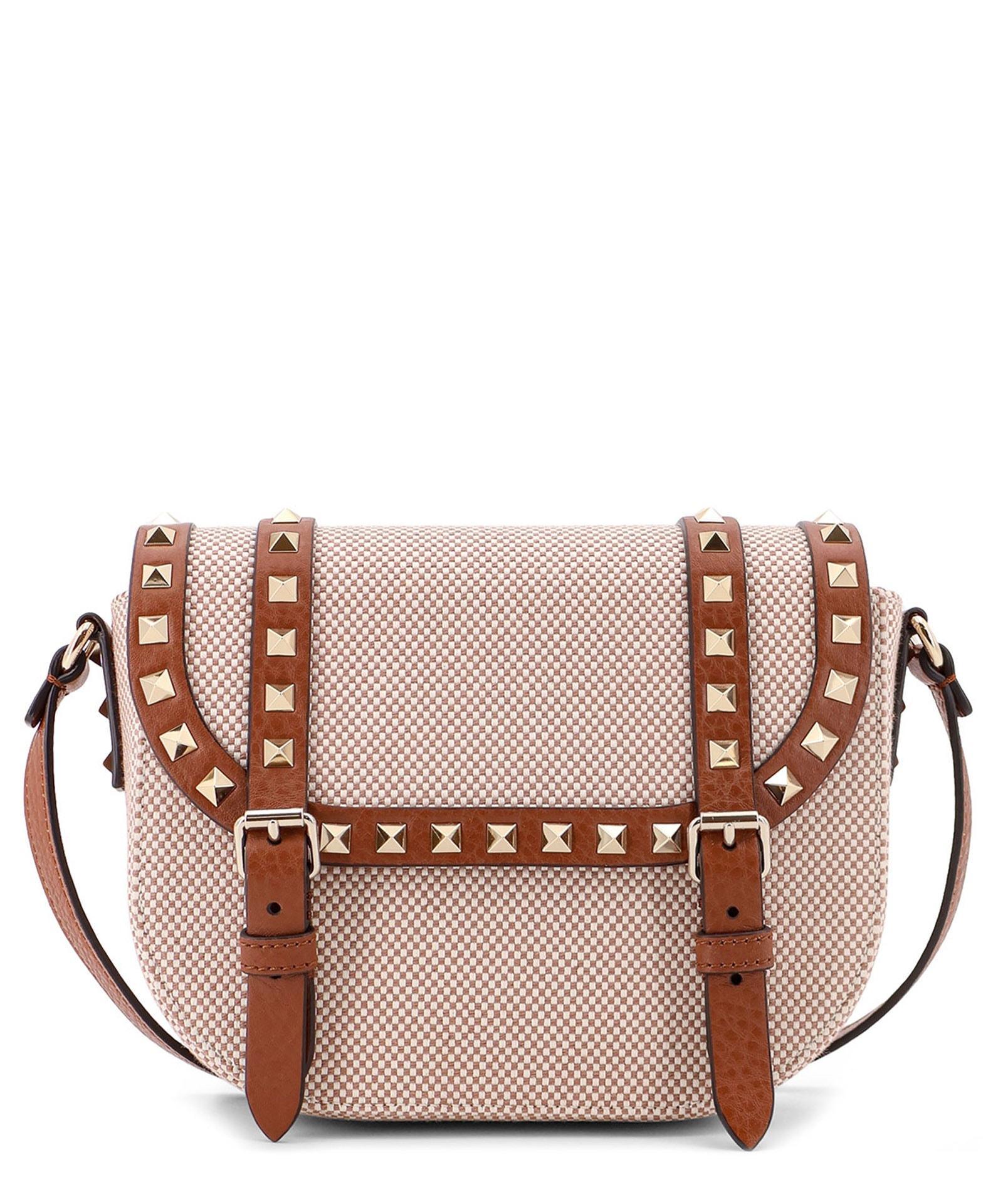 VALENTINO GARAVANI Rockstud Messenger Rockstud Shoulder Bag In Brown Product Image