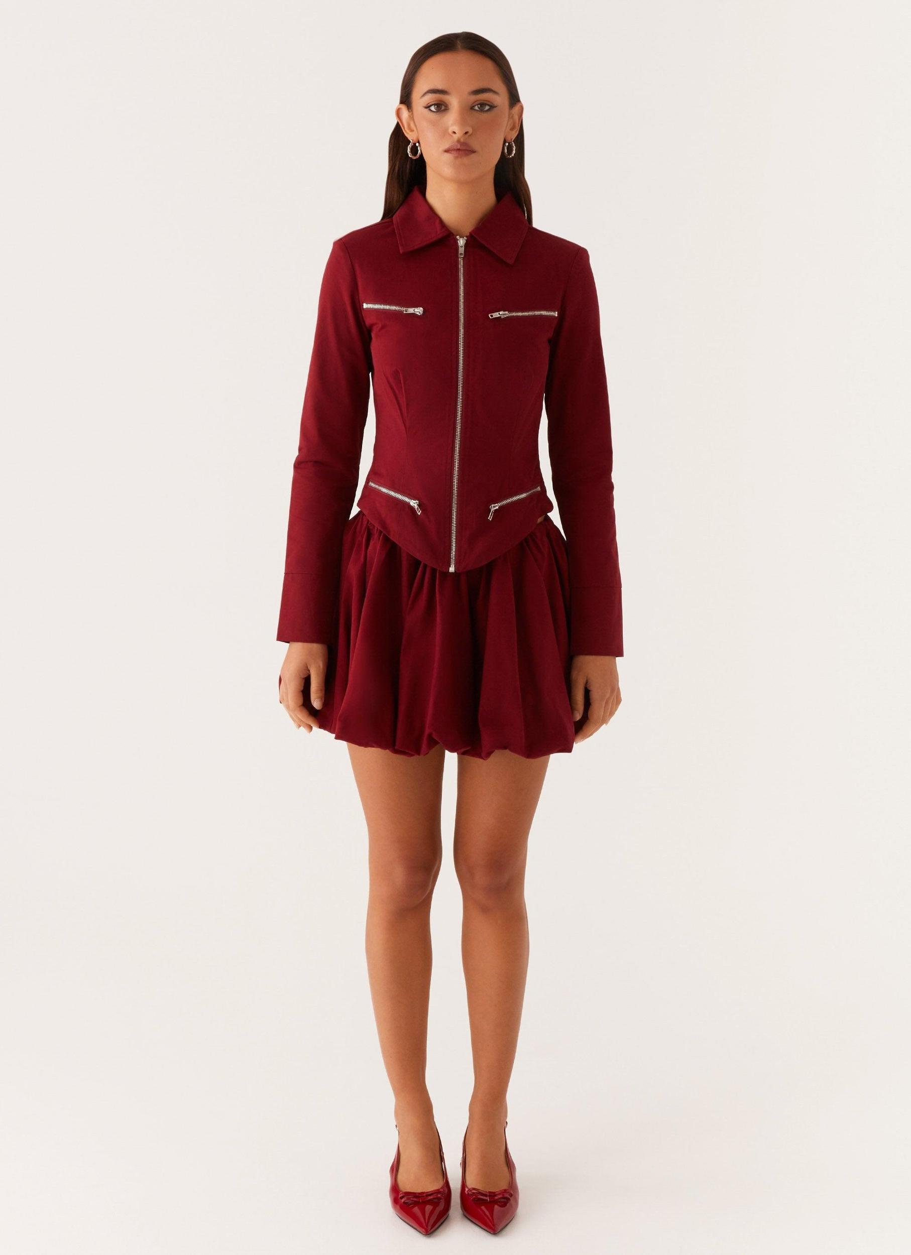 Vesper Bubble Mini Skirt - Mulberry Product Image