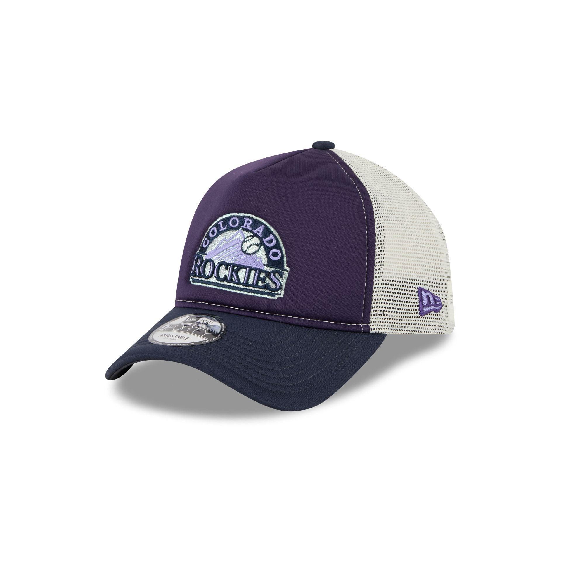 Colorado Rockies Navy Purple 9FORTY A-Frame Trucker Hat Male Product Image