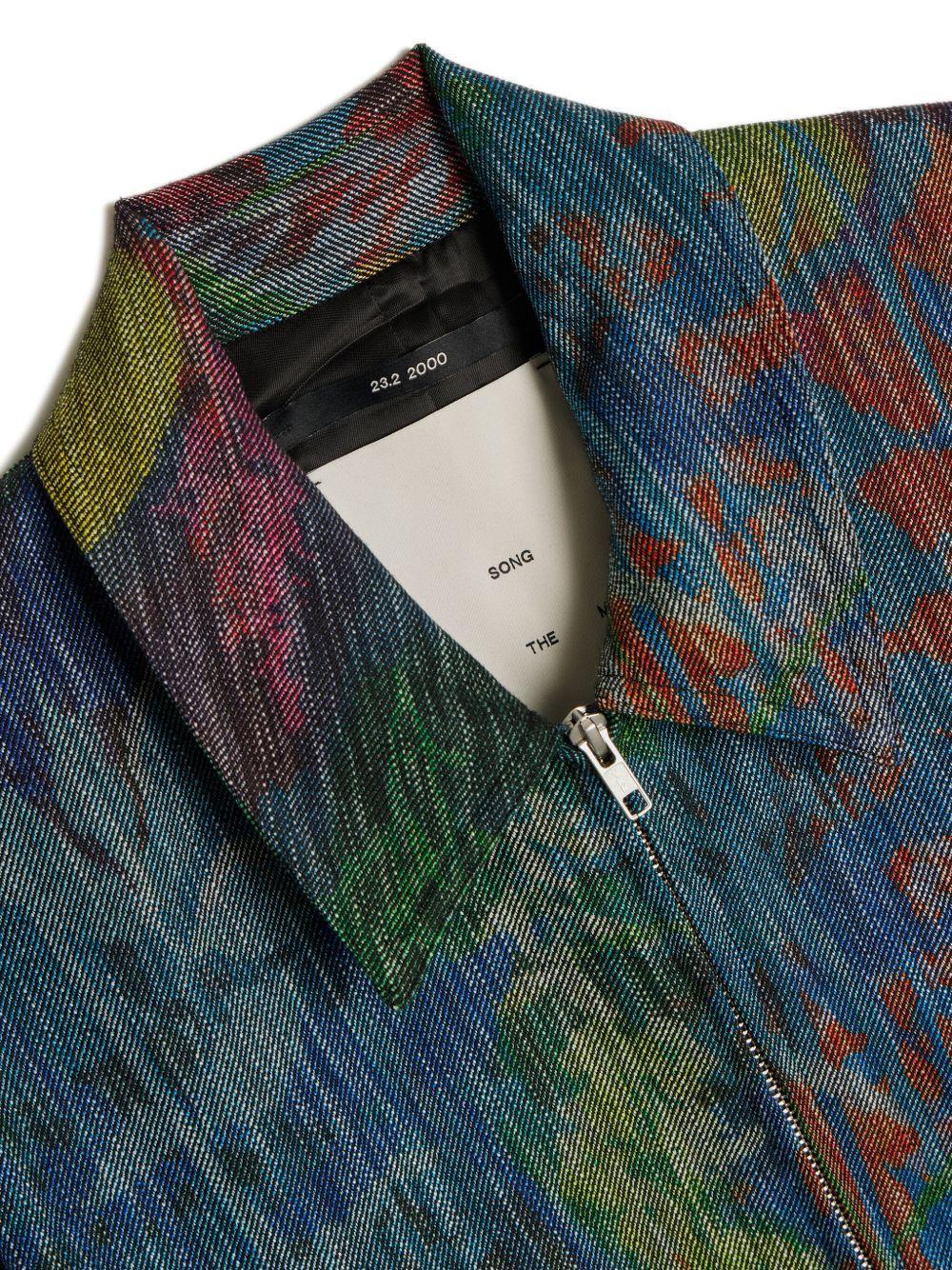 painterly-print zip-up jacket Product Image