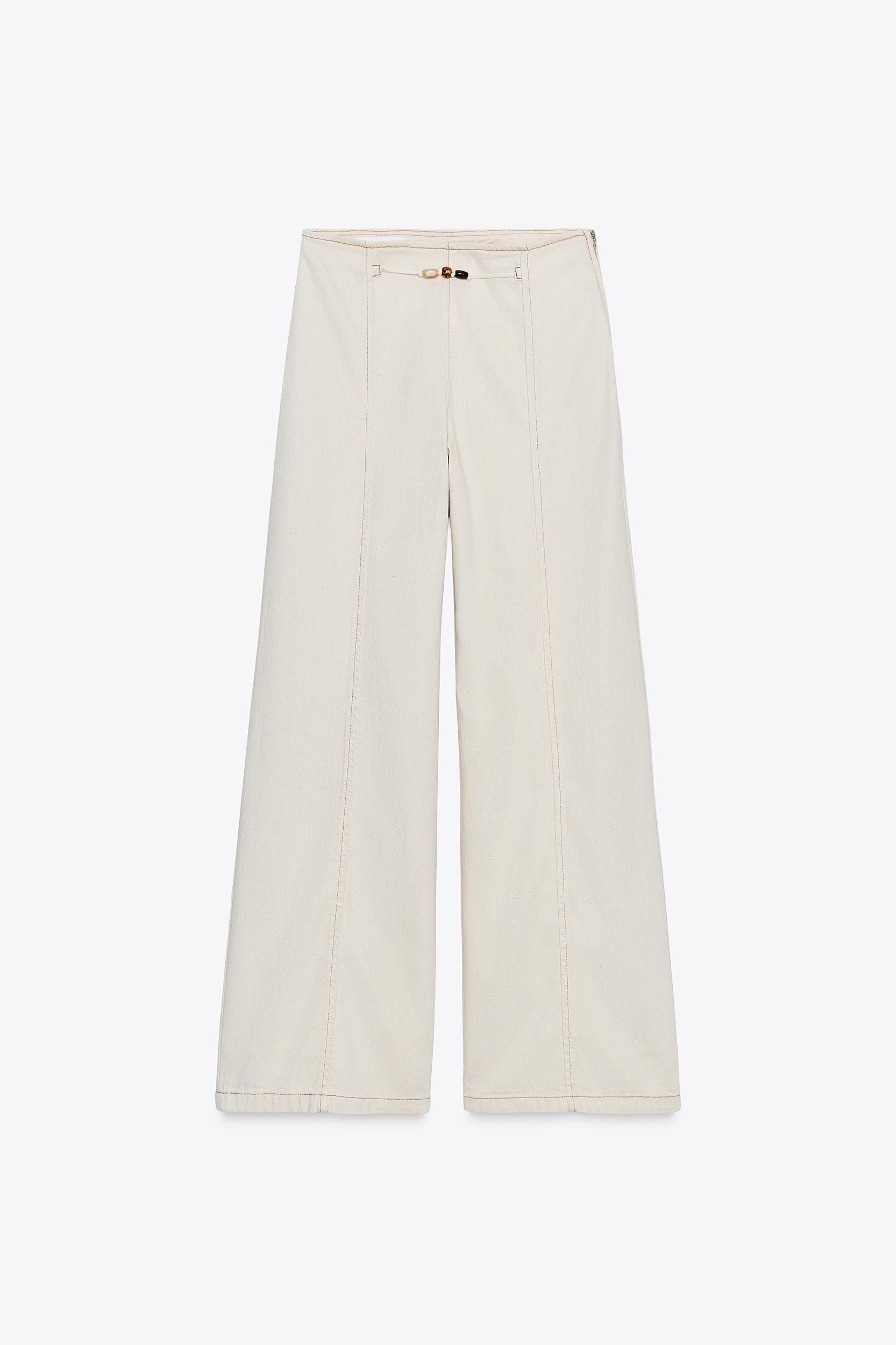 Z1975 BEADED HIGH RISE WIDE LEG JEANS Product Image