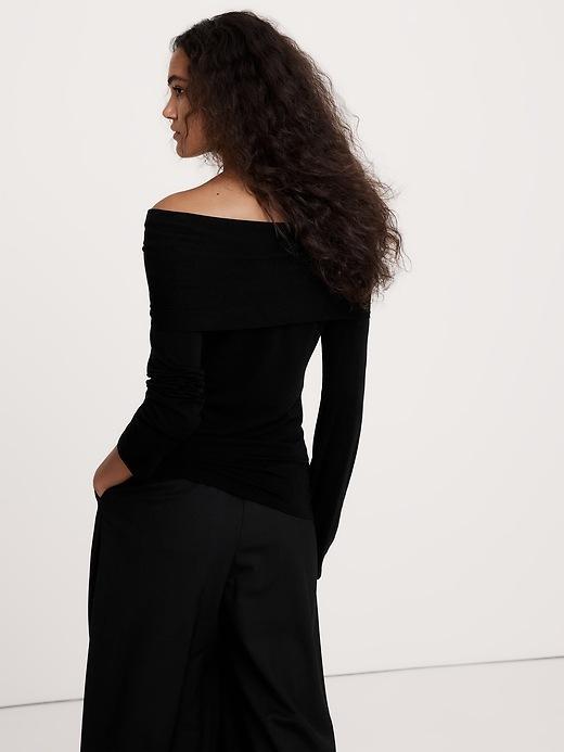 Luxe Wool-Blend Off-Shoulder Top Product Image