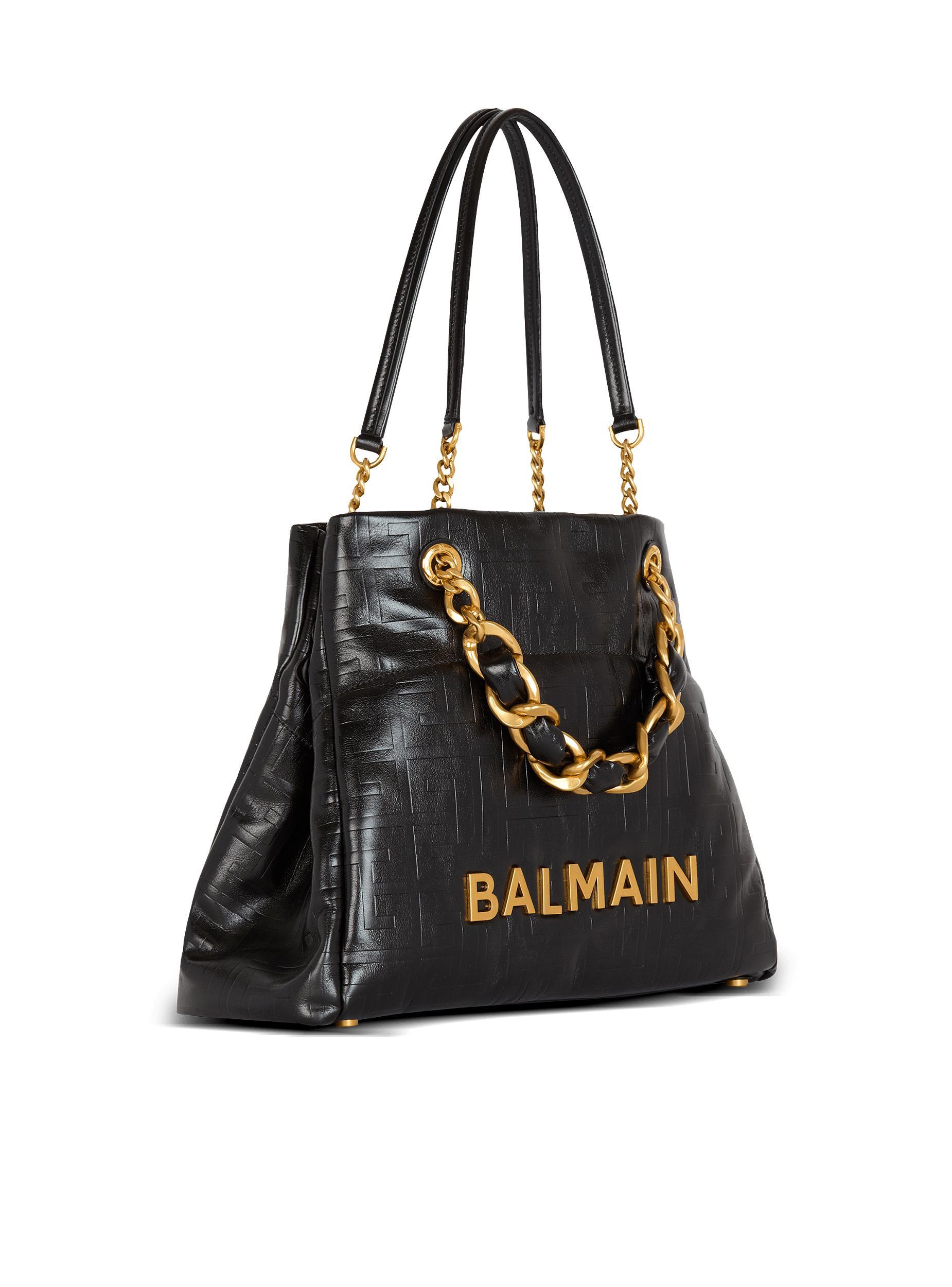 1945 Soft PB-monogrammed crinkled leather tote bag Product Image