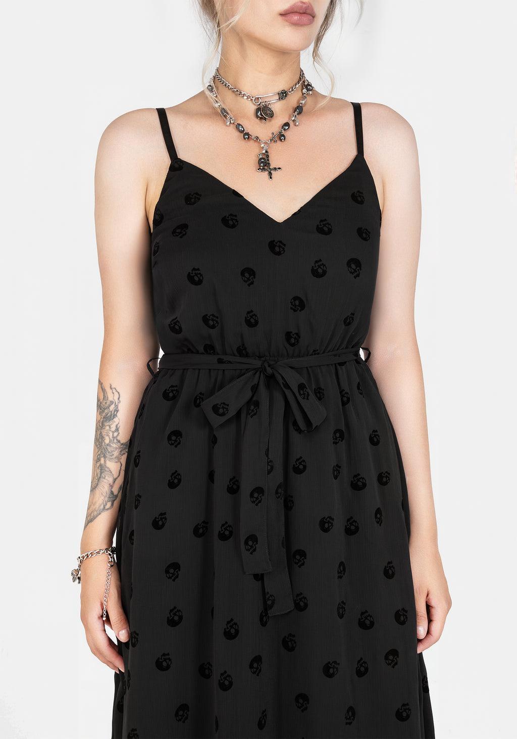Bones Flocked Chiffon Maxi Cami Dress Product Image